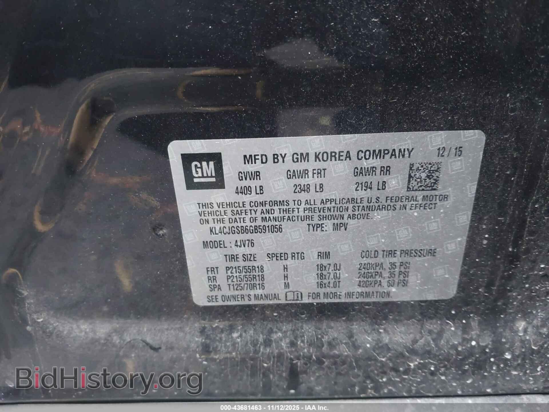 2016 BUICK ENCORE - VIN: KL4CJGSB6GB591056 - Фото 9