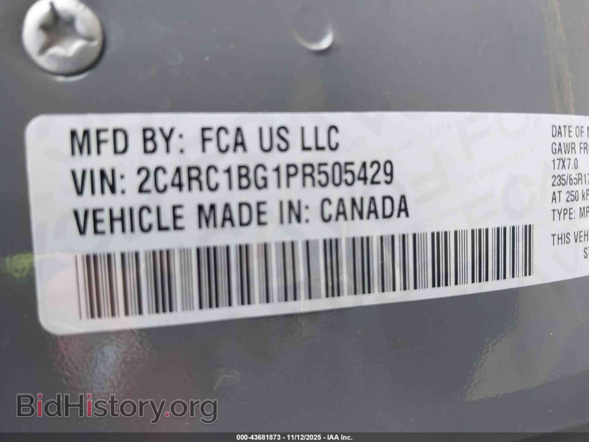2023 CHRYSLER PACIFICA - VIN: 2C4RC1BG1PR505429 - Фото 9