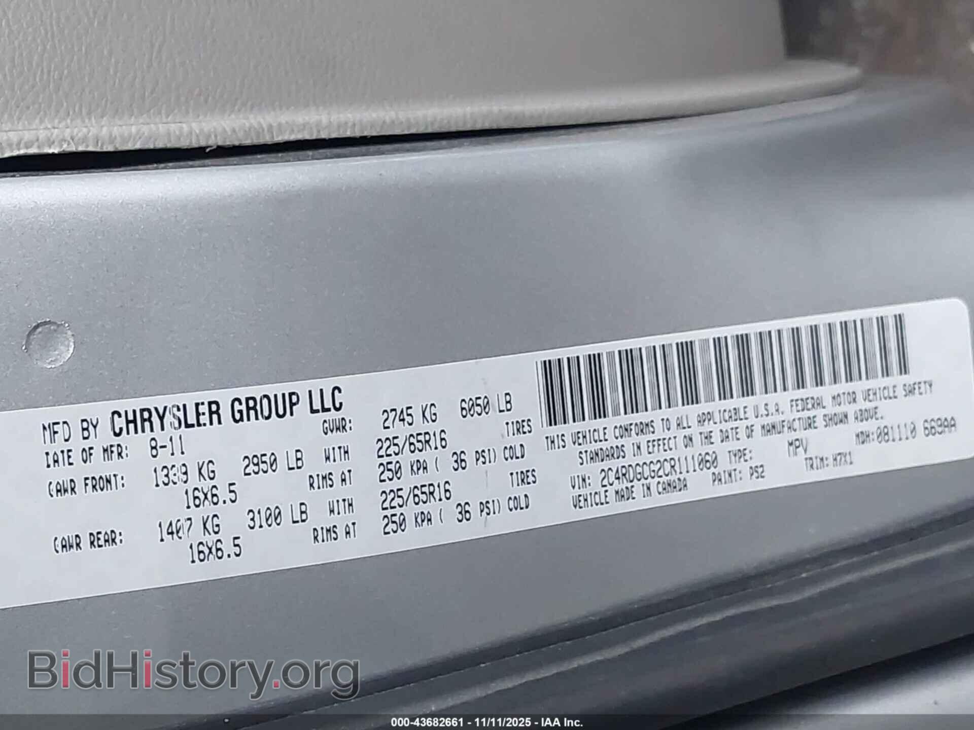 2012 DODGE GRAND CARAVAN - VIN: 2C4RDGCG2CR111060 - Фото 9