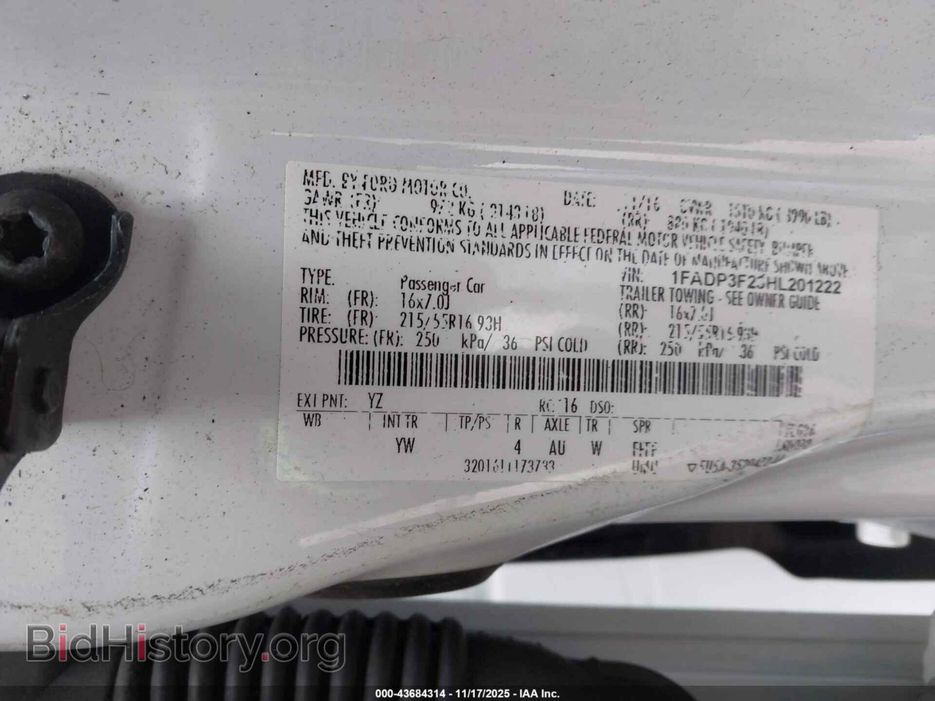2017 FORD FOCUS - VIN: 1FADP3F23HL201222 - Фото 9