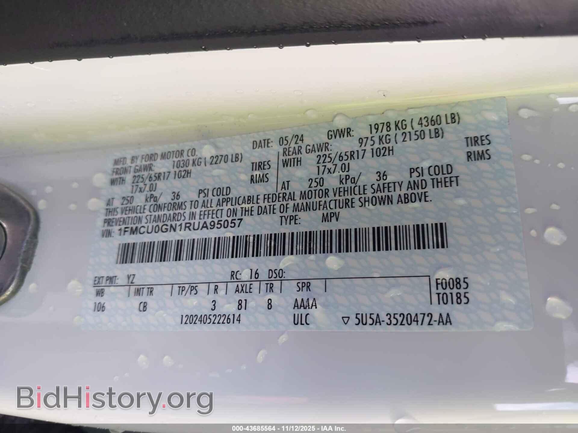 2024 FORD ESCAPE - VIN: 1FMCU0GN1RUA95057 - Фото 9