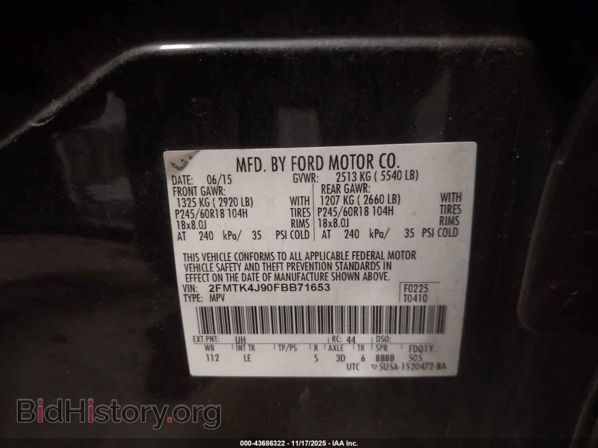 2015 FORD EDGE - VIN: 2FMTK4J90FBB71653 - Photo 9
