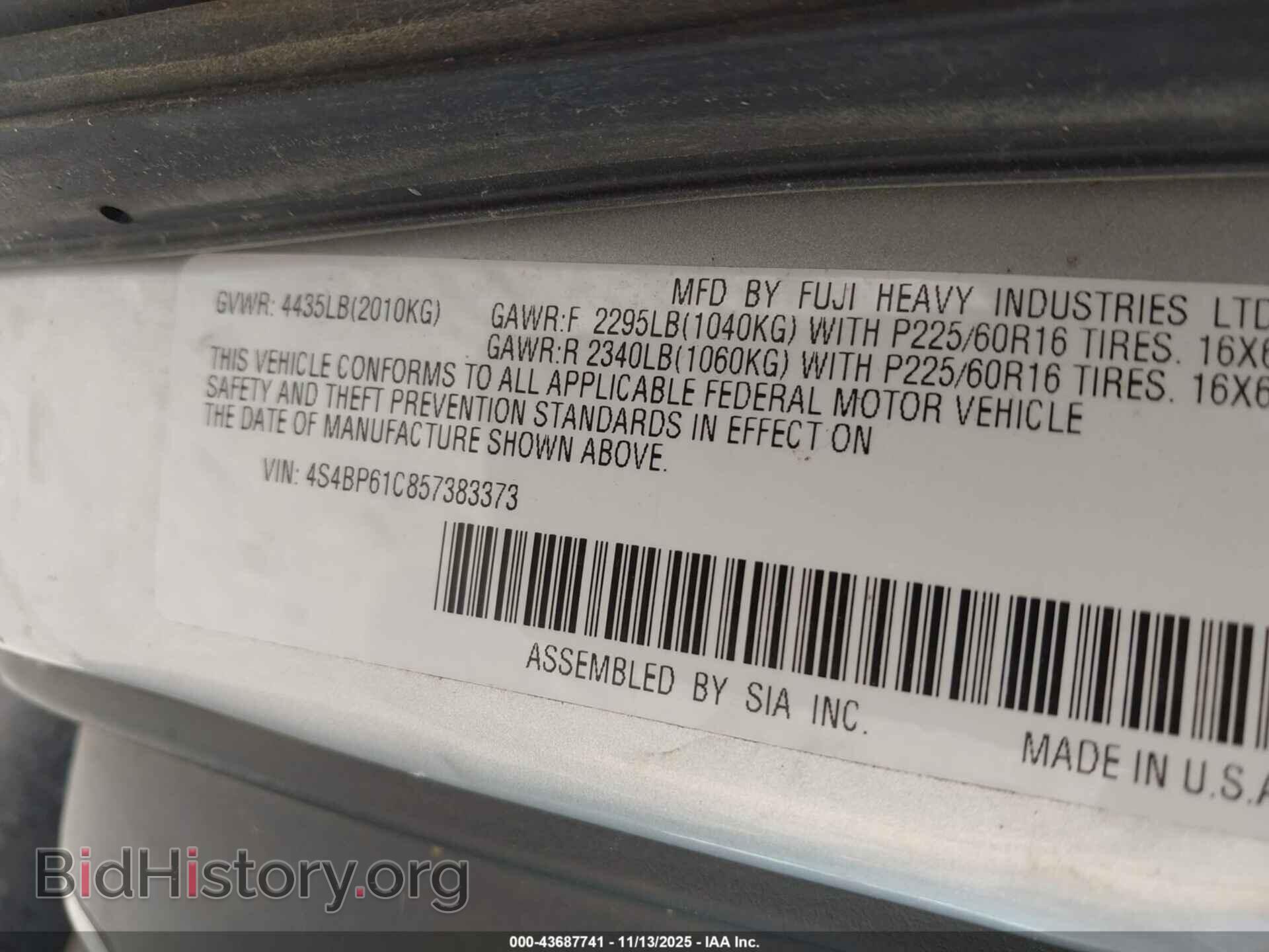 2005 SUBARU OUTBACK - VIN: 4S4BP61C857383373 - Фото 9