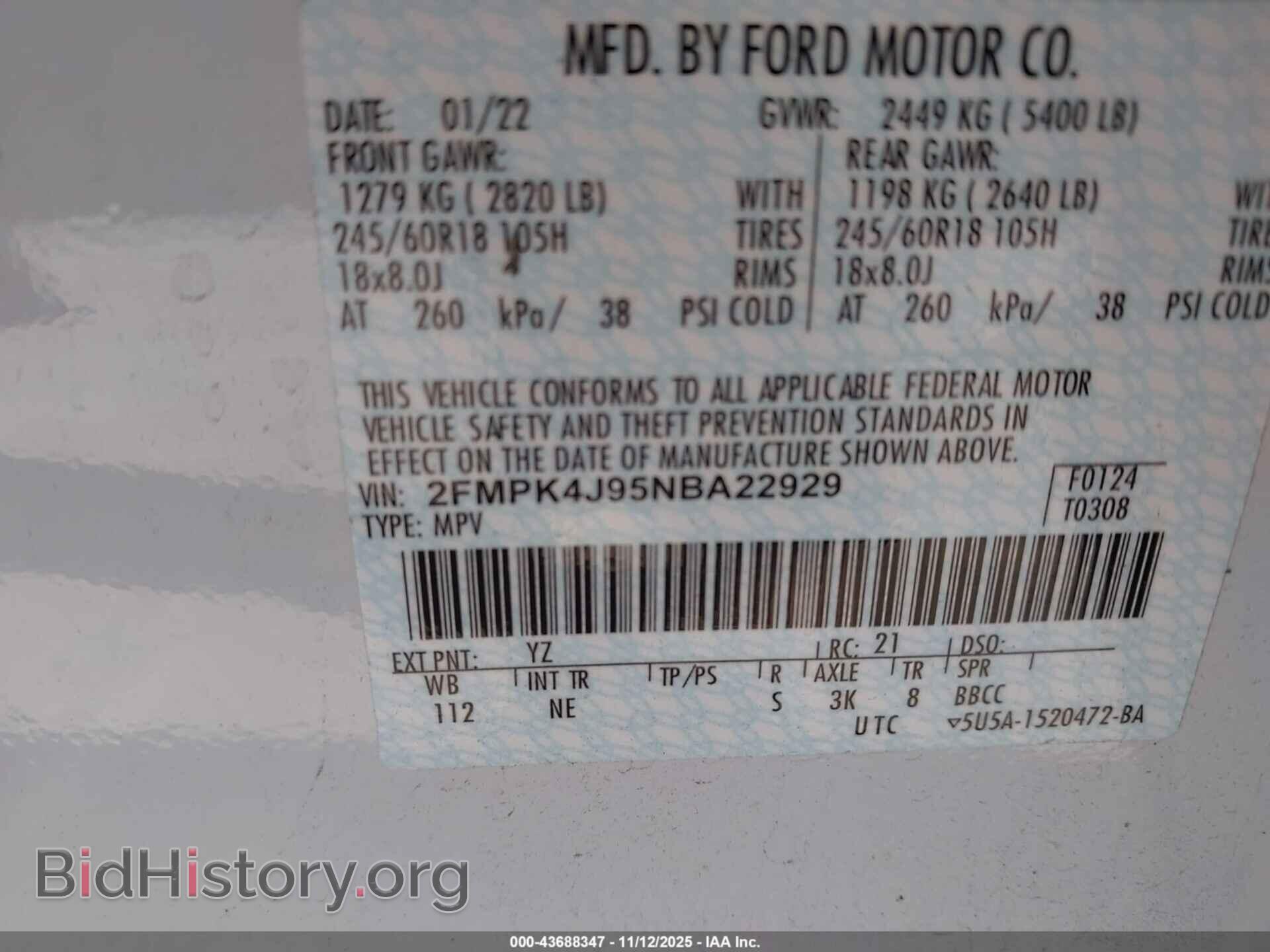 2022 FORD EDGE - VIN: 2FMPK4J95NBA22929 - Фото 9