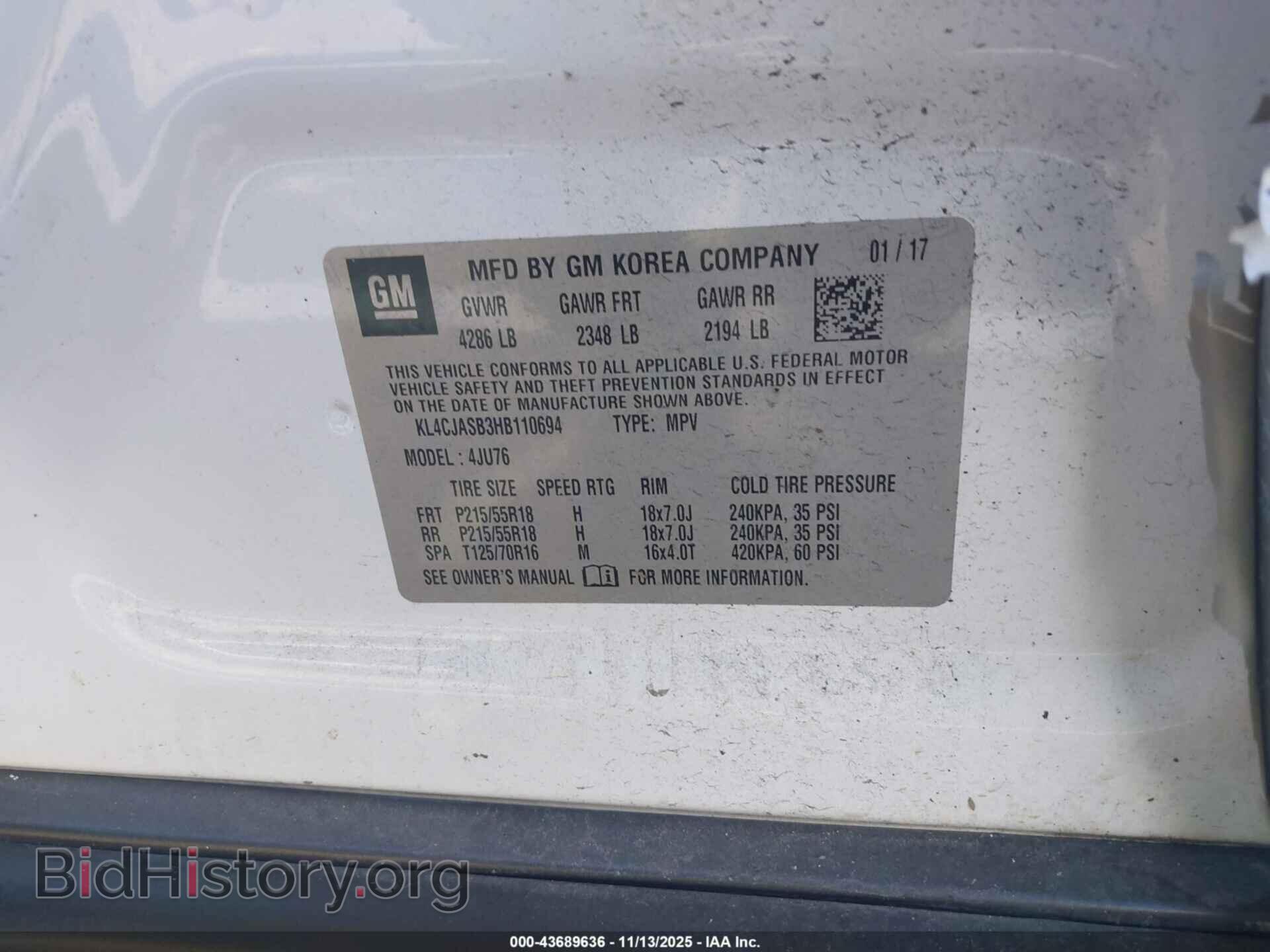 2017 BUICK ENCORE - VIN: KL4CJASB3HB110694 - Photo 9