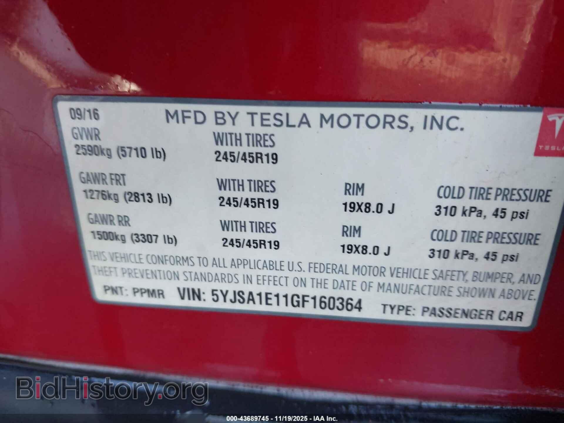 2016 TESLA MODEL S - VIN: 5YJSA1E11GF160364 - Photo 9