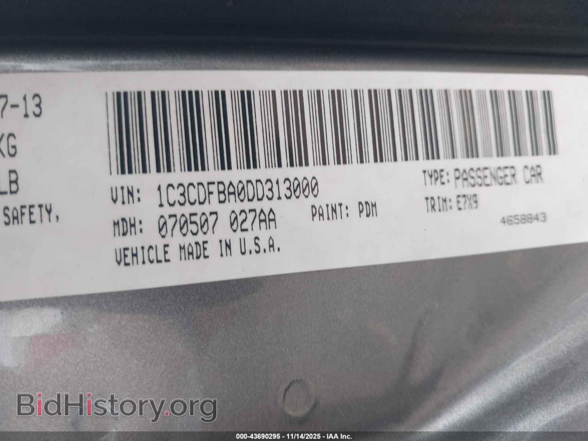 2013 DODGE DART - VIN: 1C3CDFBA0DD313000 - Photo 9