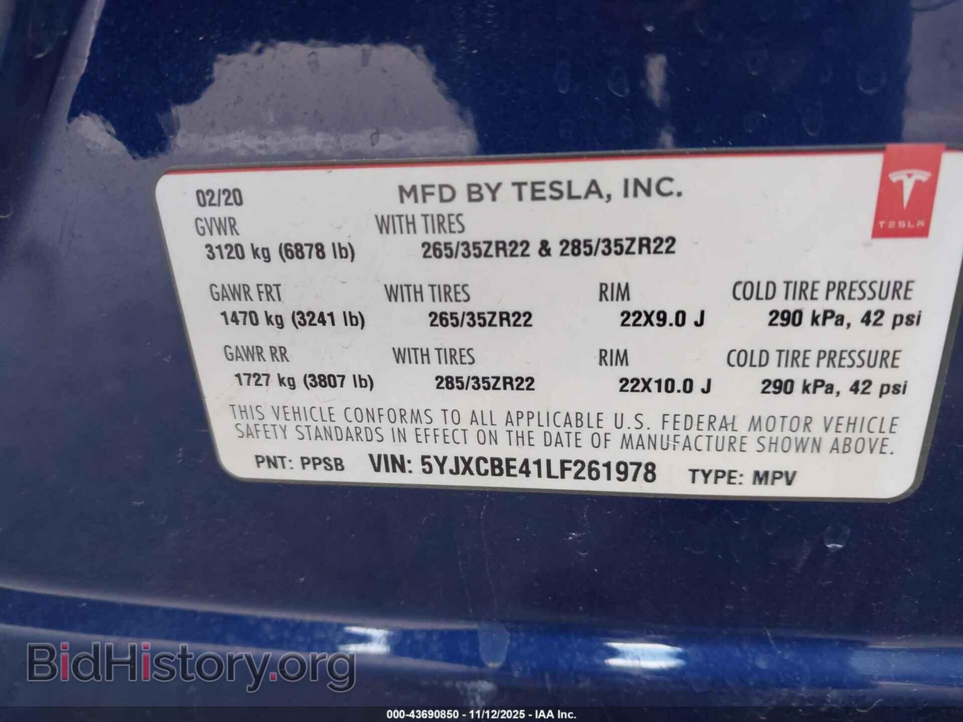 2020 TESLA MODEL X - VIN: 5YJXCBE41LF261978 - Фото 9