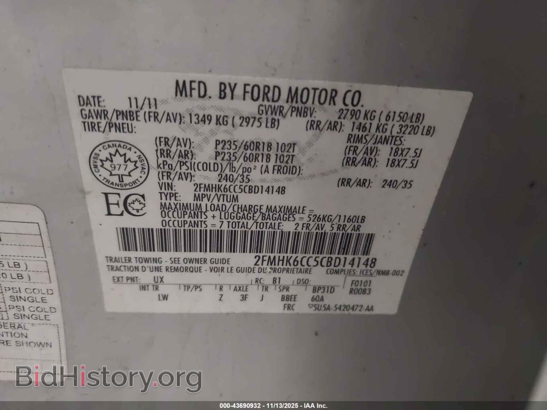 2012 FORD FLEX - VIN: 2FMHK6CC5CBD14148 - Photo 9