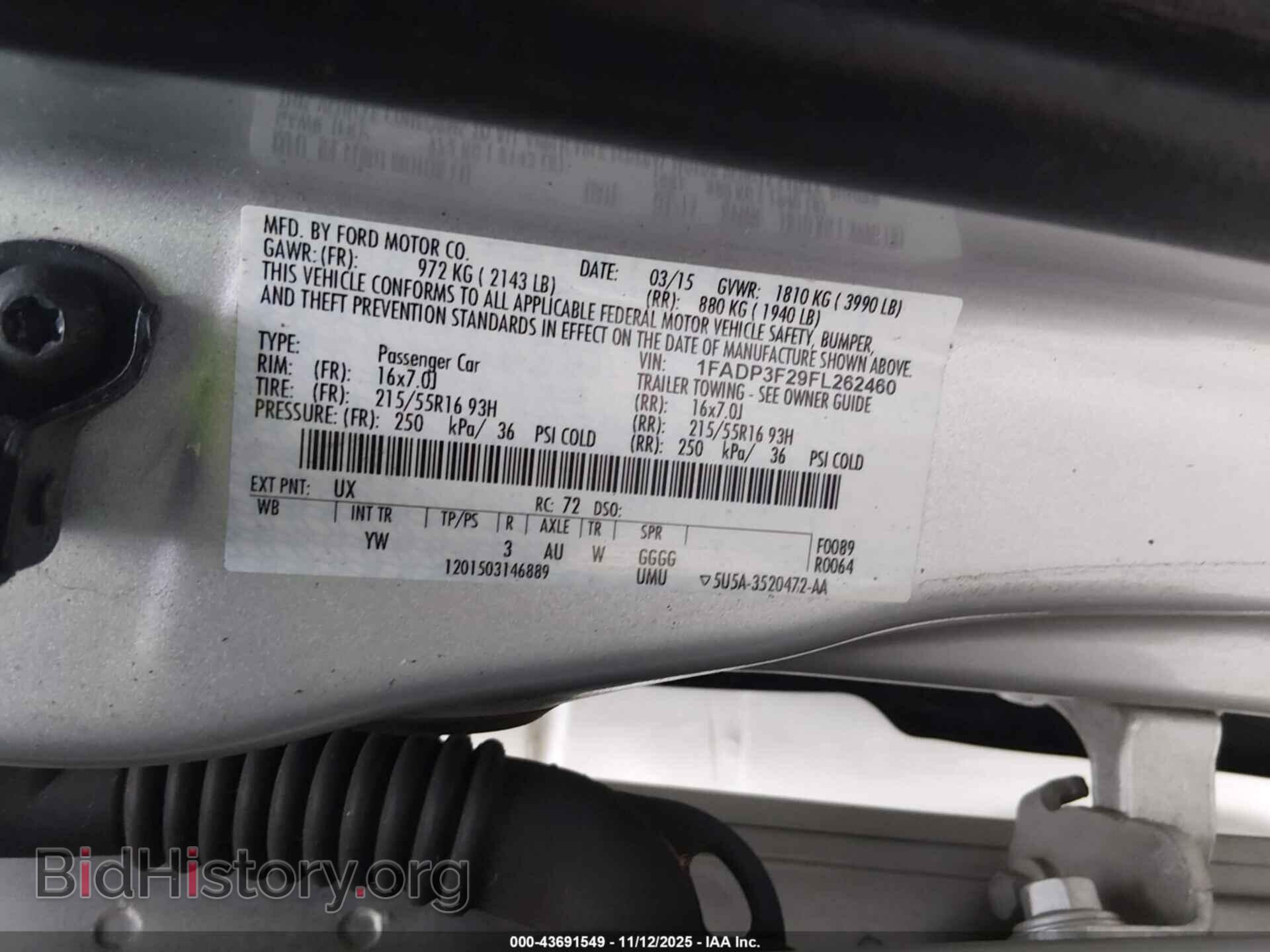 2015 FORD FOCUS - VIN: 1FADP3F29FL262460 - Фото 9