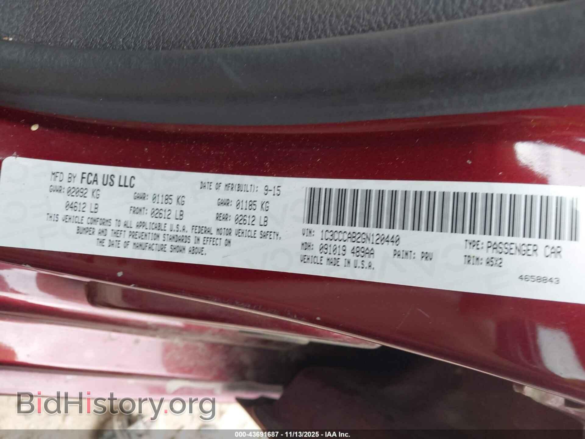 2016 CHRYSLER 200 - VIN: 1C3CCCAB2GN120440 - Фото 9
