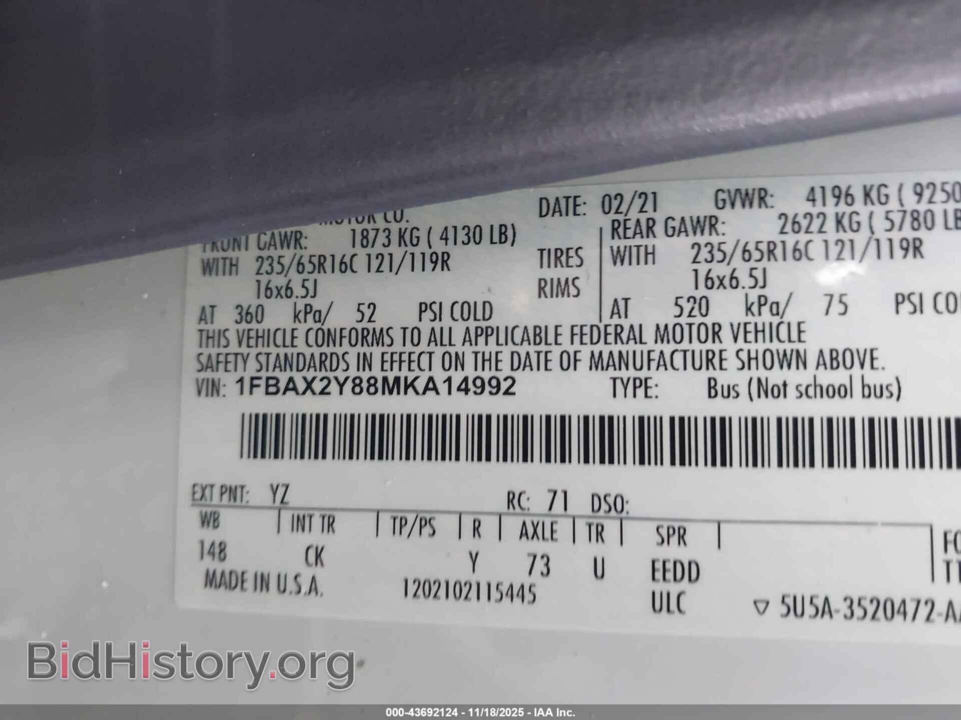 2021 FORD TRANSIT-350 PASSENGER VAN - VIN: 1FBAX2Y88MKA14992 - Photo 9
