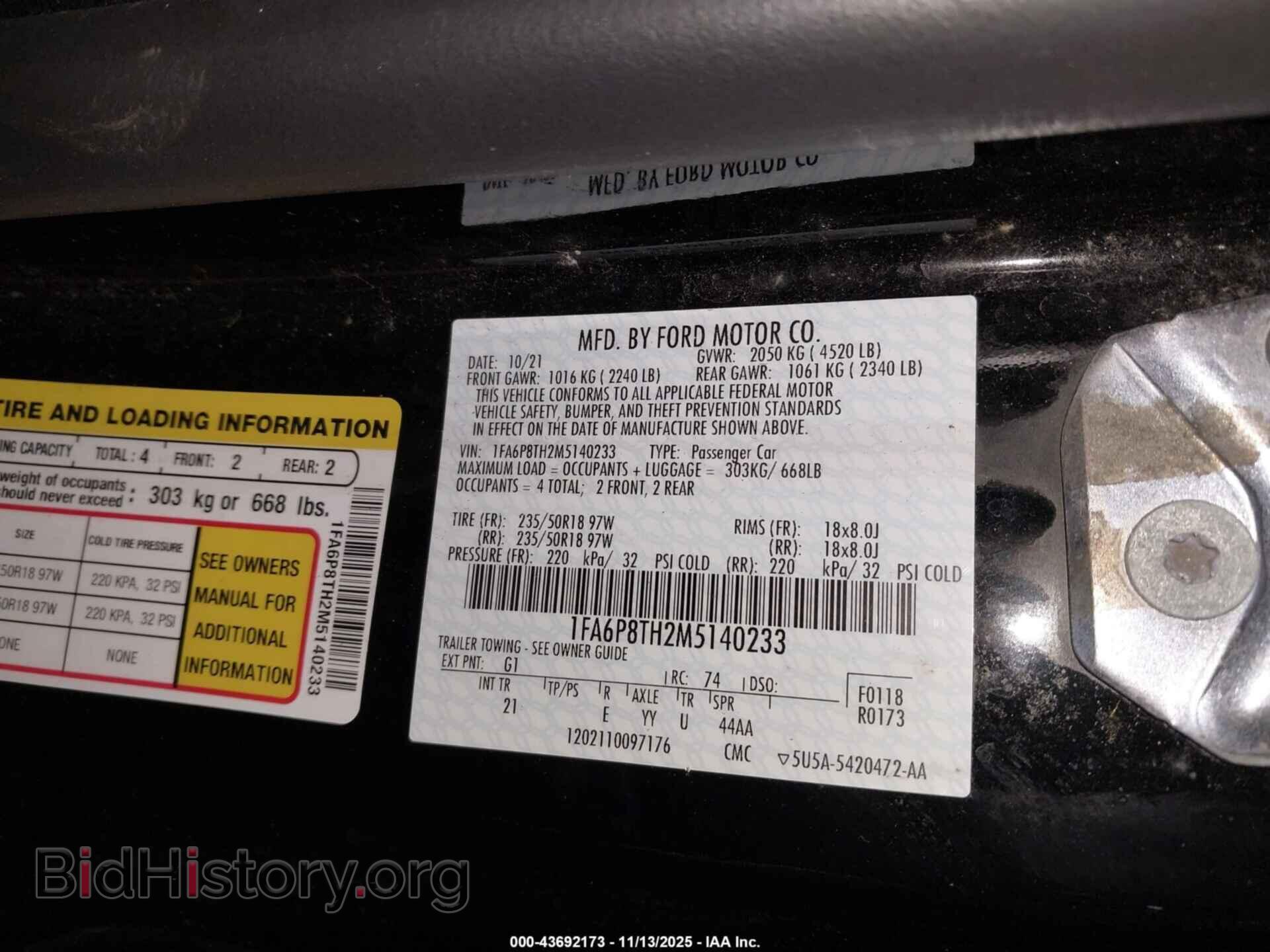 2021 FORD MUSTANG - VIN: 1FA6P8TH2M5140233 - Photo 9