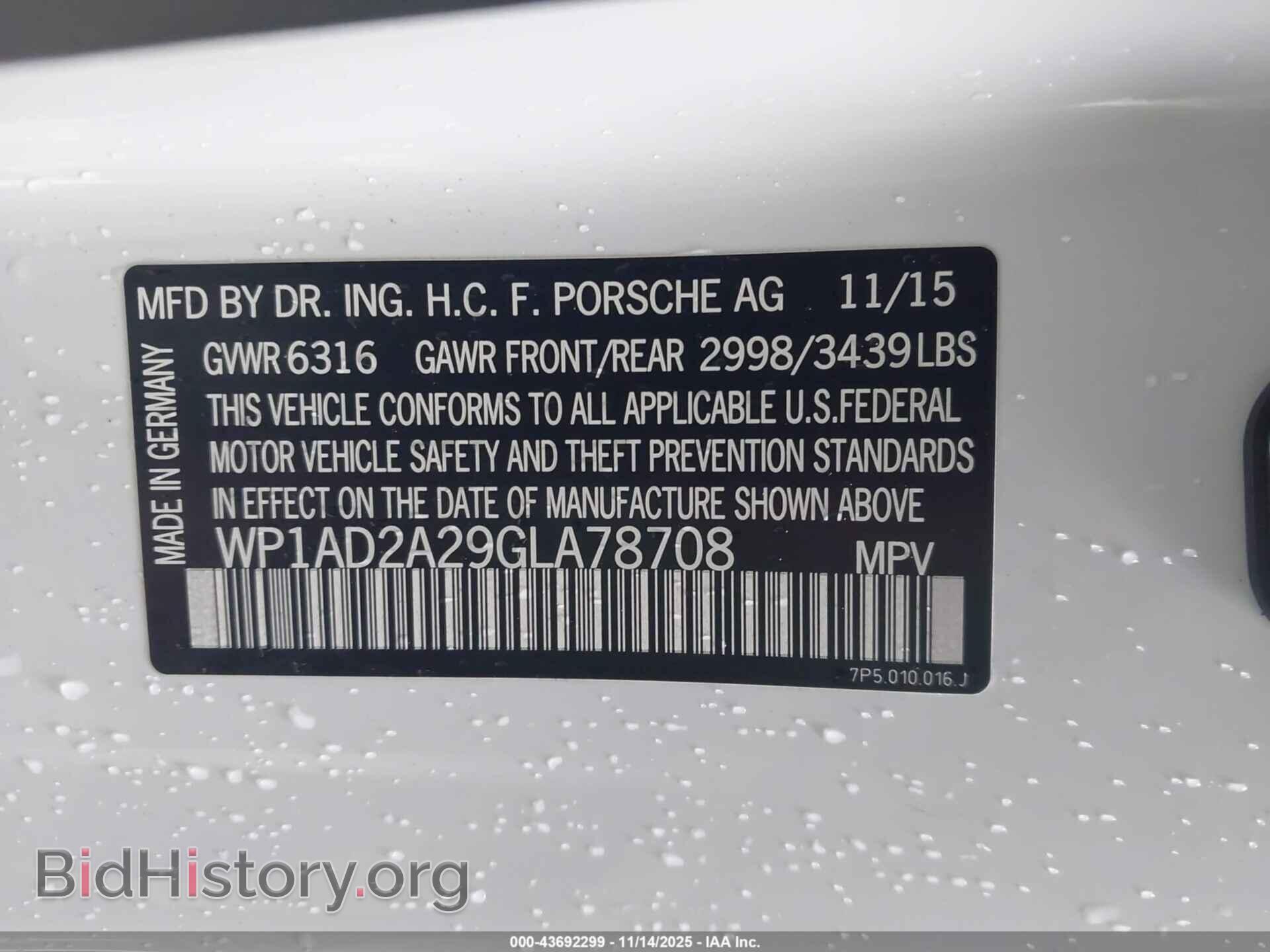 2016 PORSCHE CAYENNE - VIN: WP1AD2A29GLA78708 - Фото 9