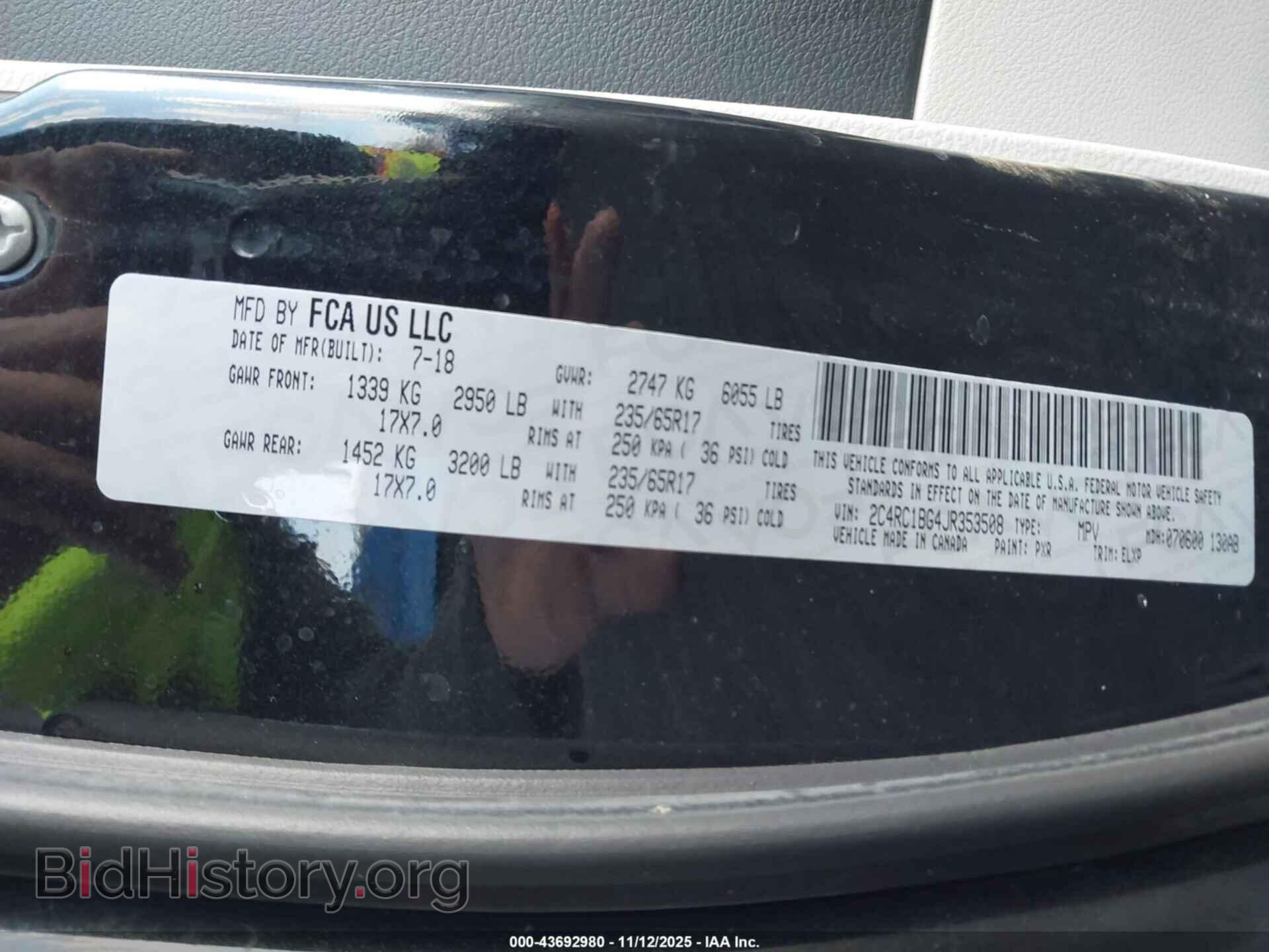 2018 CHRYSLER PACIFICA - VIN: 2C4RC1BG4JR353508 - Фото 9