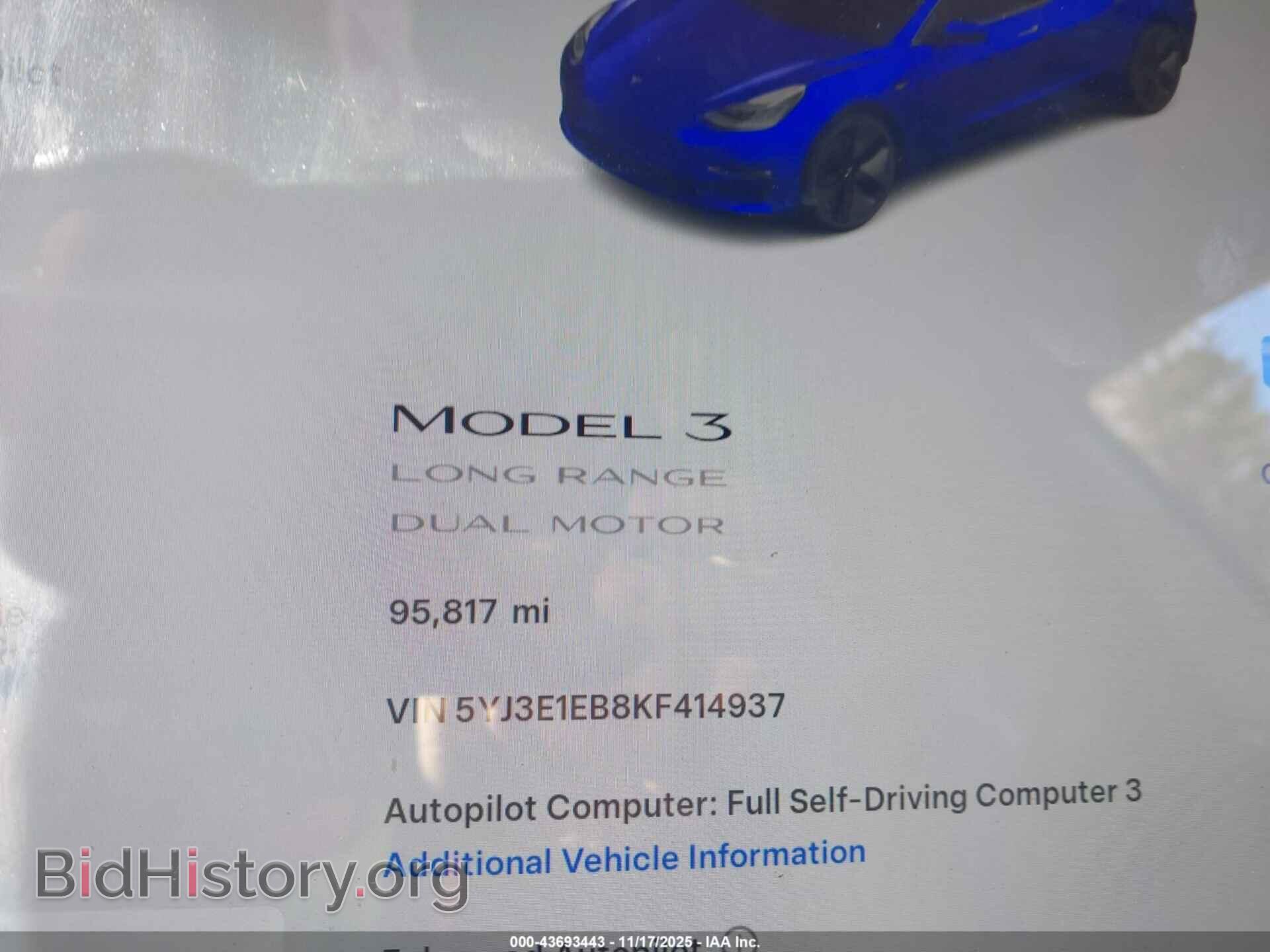 2019 TESLA MODEL 3 - VIN: 5YJ3E1EB8KF414937 - Photo 7