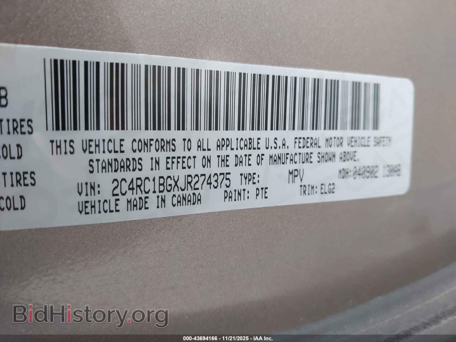 2018 CHRYSLER PACIFICA - VIN: 2C4RC1BGXJR274375 - Фото 9