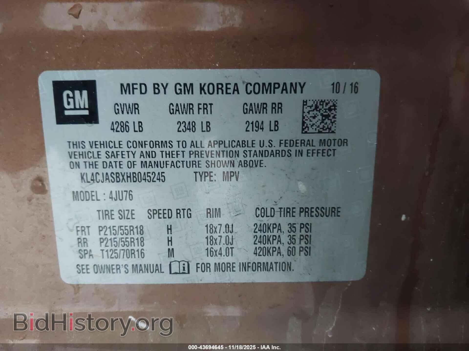 2017 BUICK ENCORE - VIN: KL4CJASBXHB045245 - Photo 9