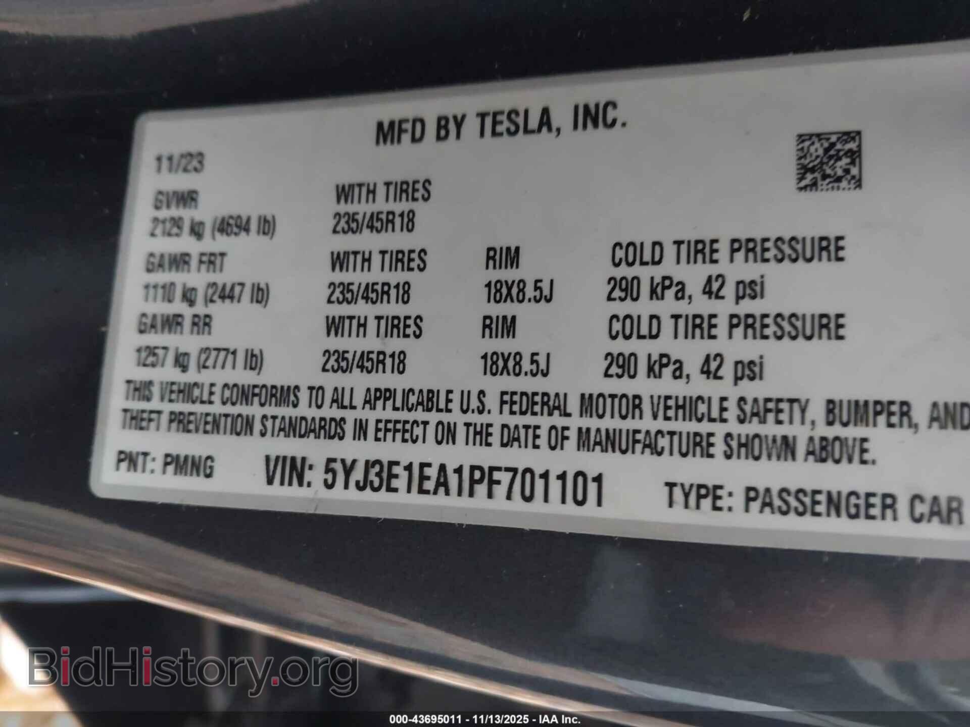 2023 TESLA MODEL 3 - VIN: 5YJ3E1EA1PF701101 - Фото 9