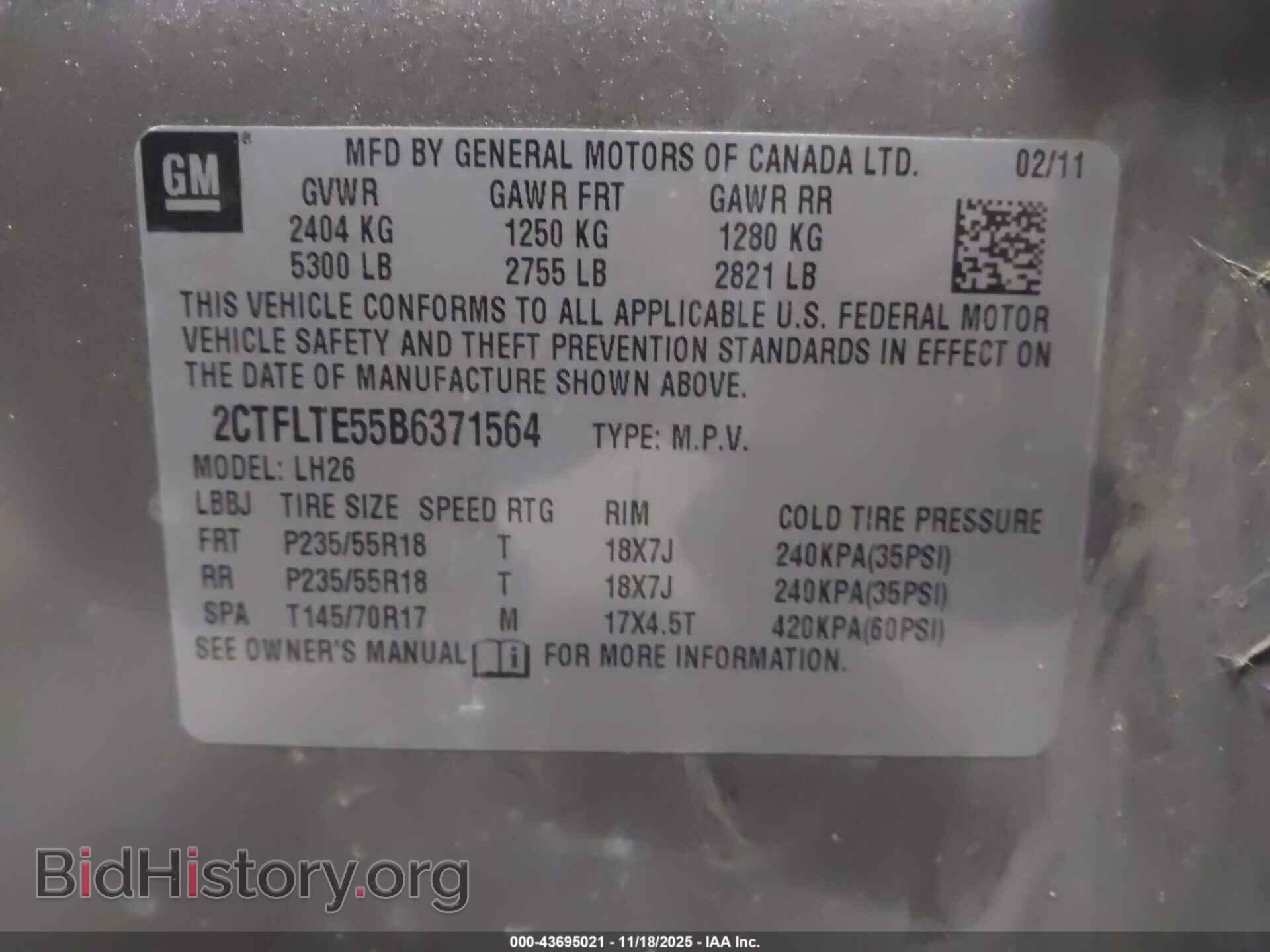 2011 GMC TERRAIN - VIN: 2CTFLTE55B6371564 - Photo 9