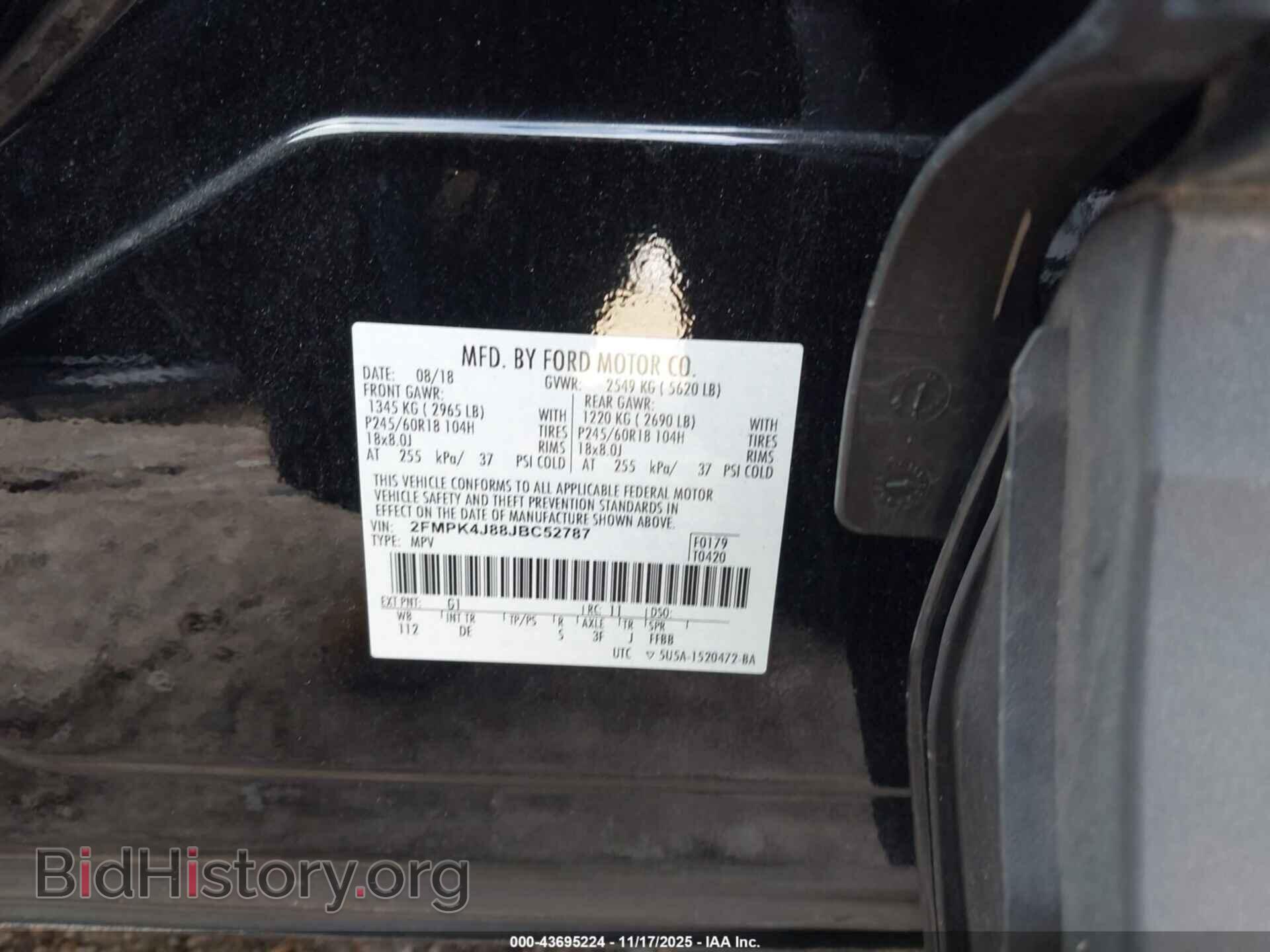 2018 FORD EDGE - VIN: 2FMPK4J88JBC52787 - Photo 9