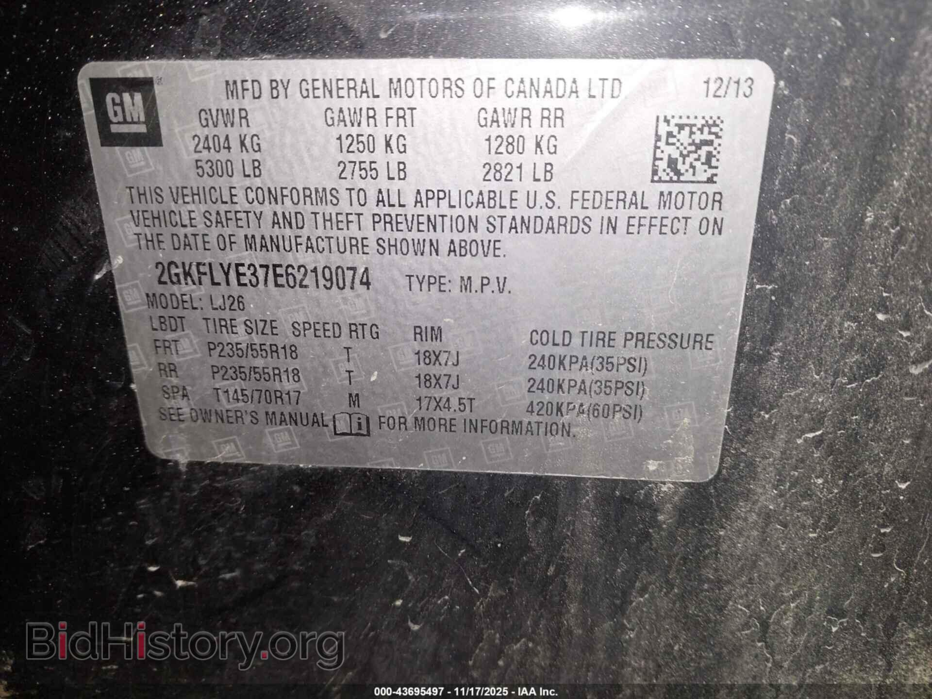 2014 GMC TERRAIN - VIN: 2GKFLYE37E6219074 - Фото 9