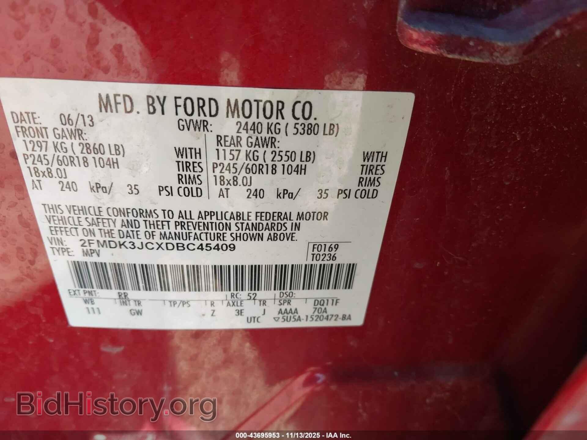 2013 FORD EDGE - VIN: 2FMDK3JCXDBC45409 - Photo 9