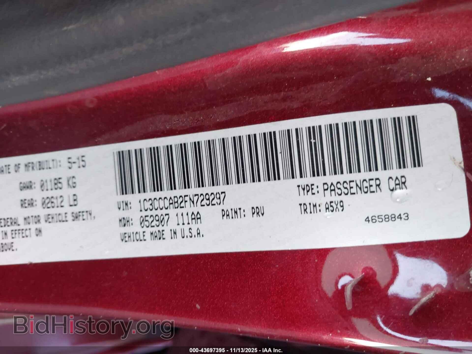 2015 CHRYSLER 200 - VIN: 01C3CCCAB2FN72927 - Фото 9