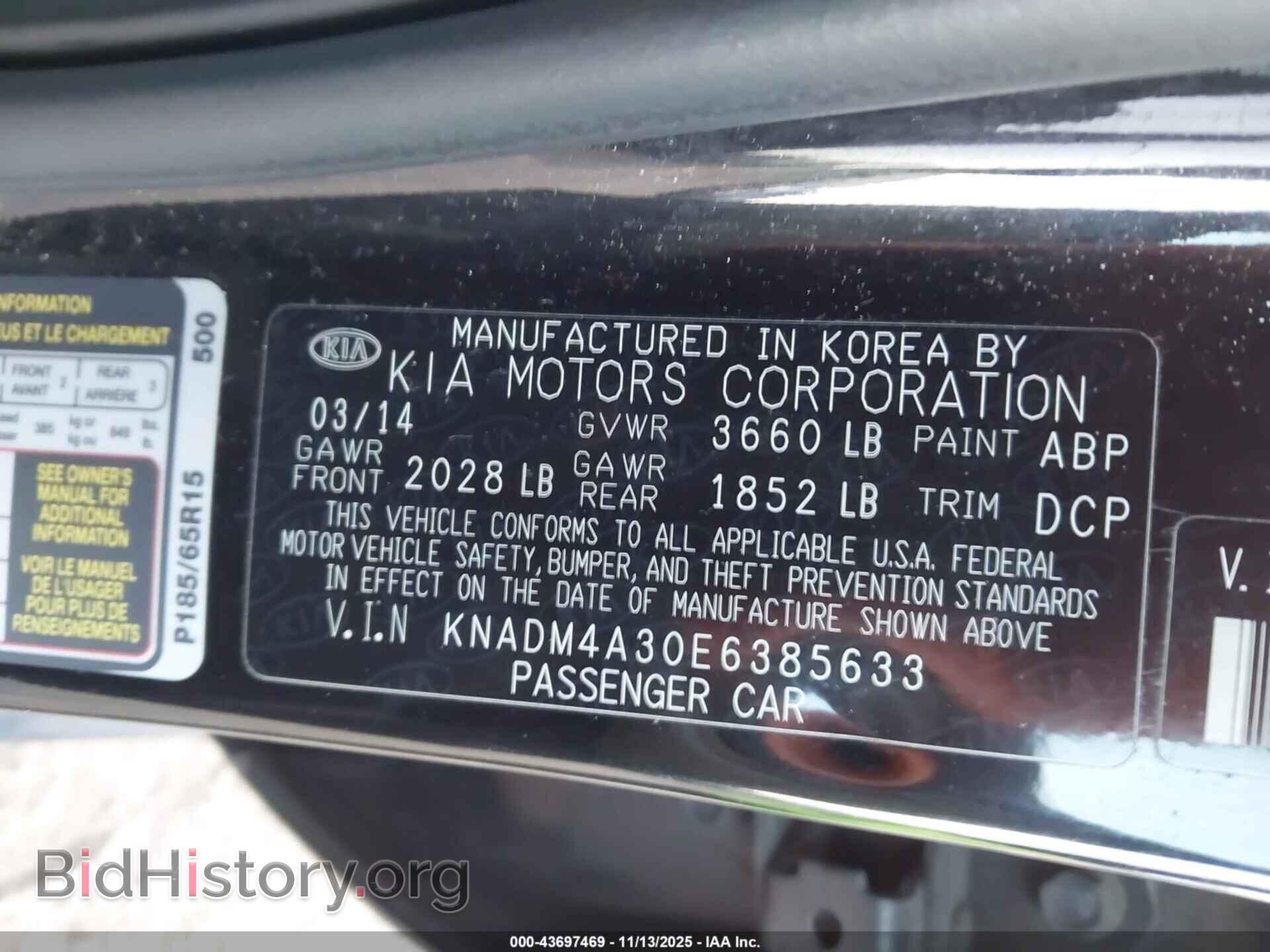 2014 KIA RIO - VIN: KNADM4A30E6385633 - Photo 9