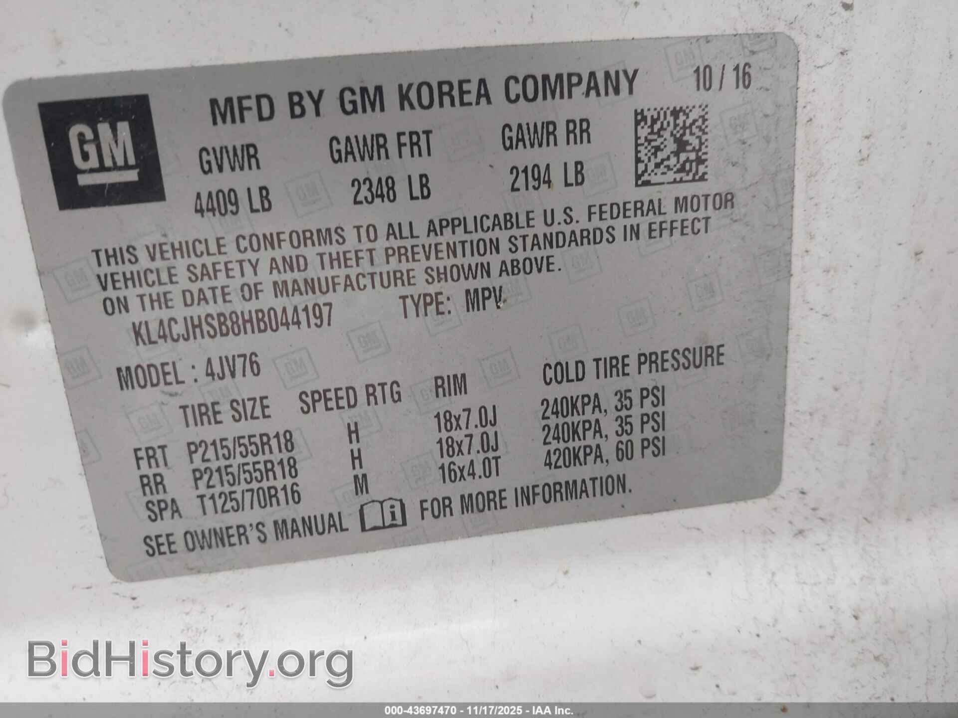 2017 BUICK ENCORE - VIN: KL4CJHSB8HB044197 - Photo 9