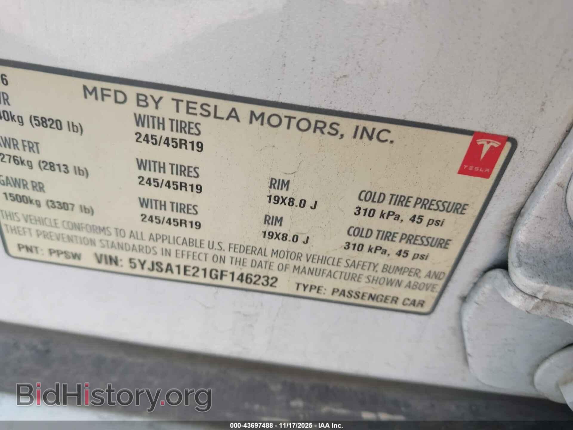 2016 TESLA MODEL S - VIN: 5YJSA1E21GF146232 - Фото 9