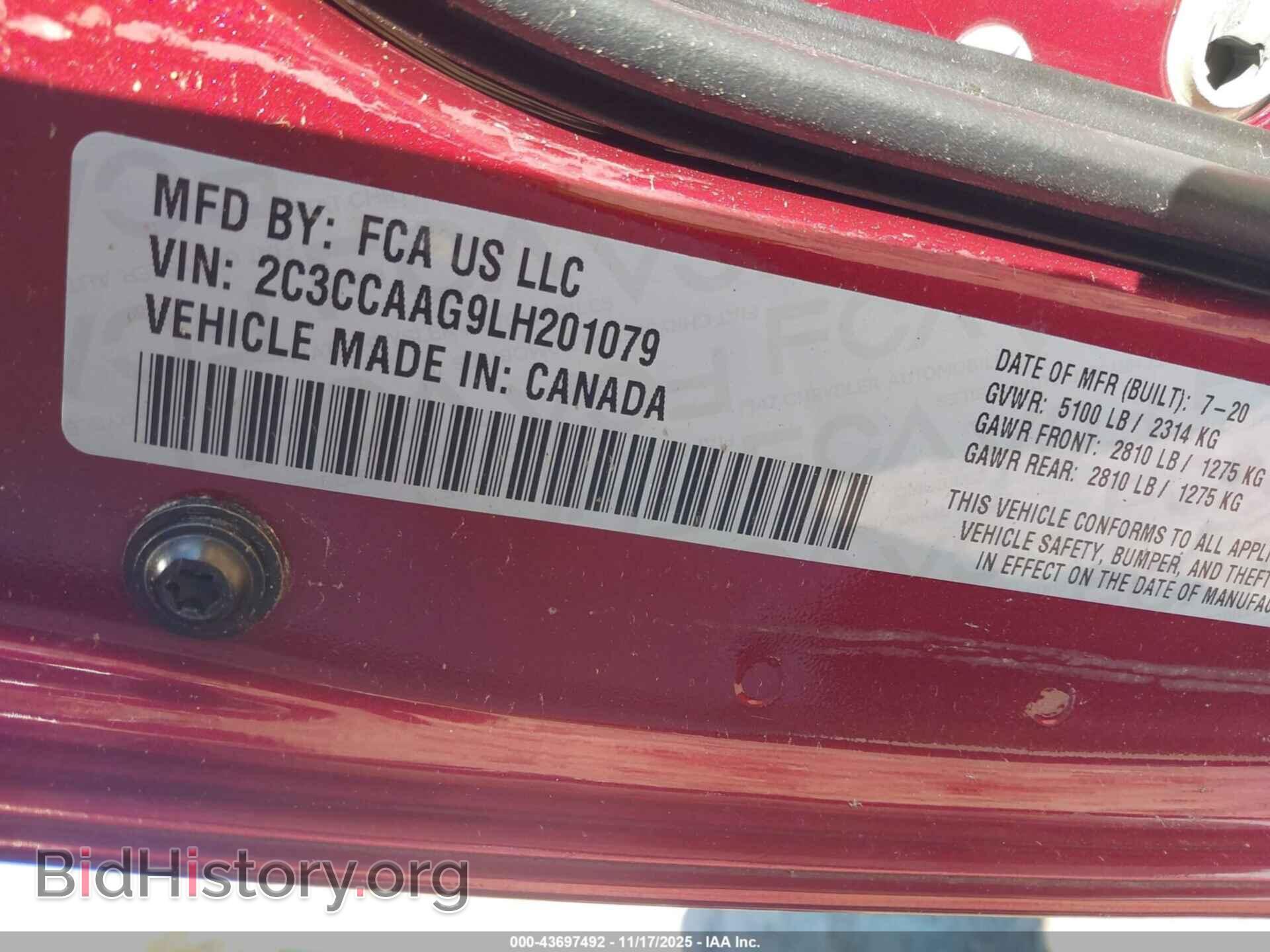 2020 CHRYSLER 300 - VIN: 2C3CCAAG9LH201079 - Фото 9