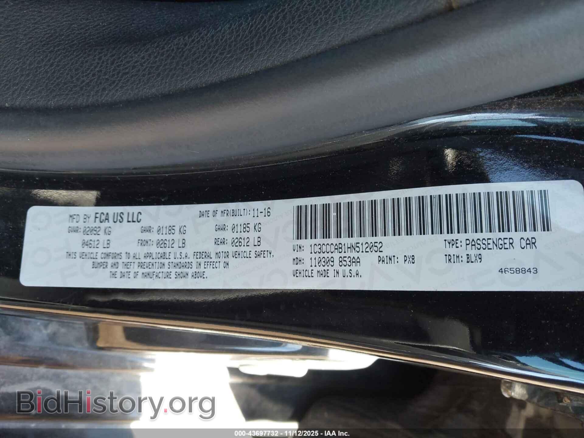 2017 CHRYSLER 200 - VIN: 1C3CCCAB1HN512052 - Фото 9