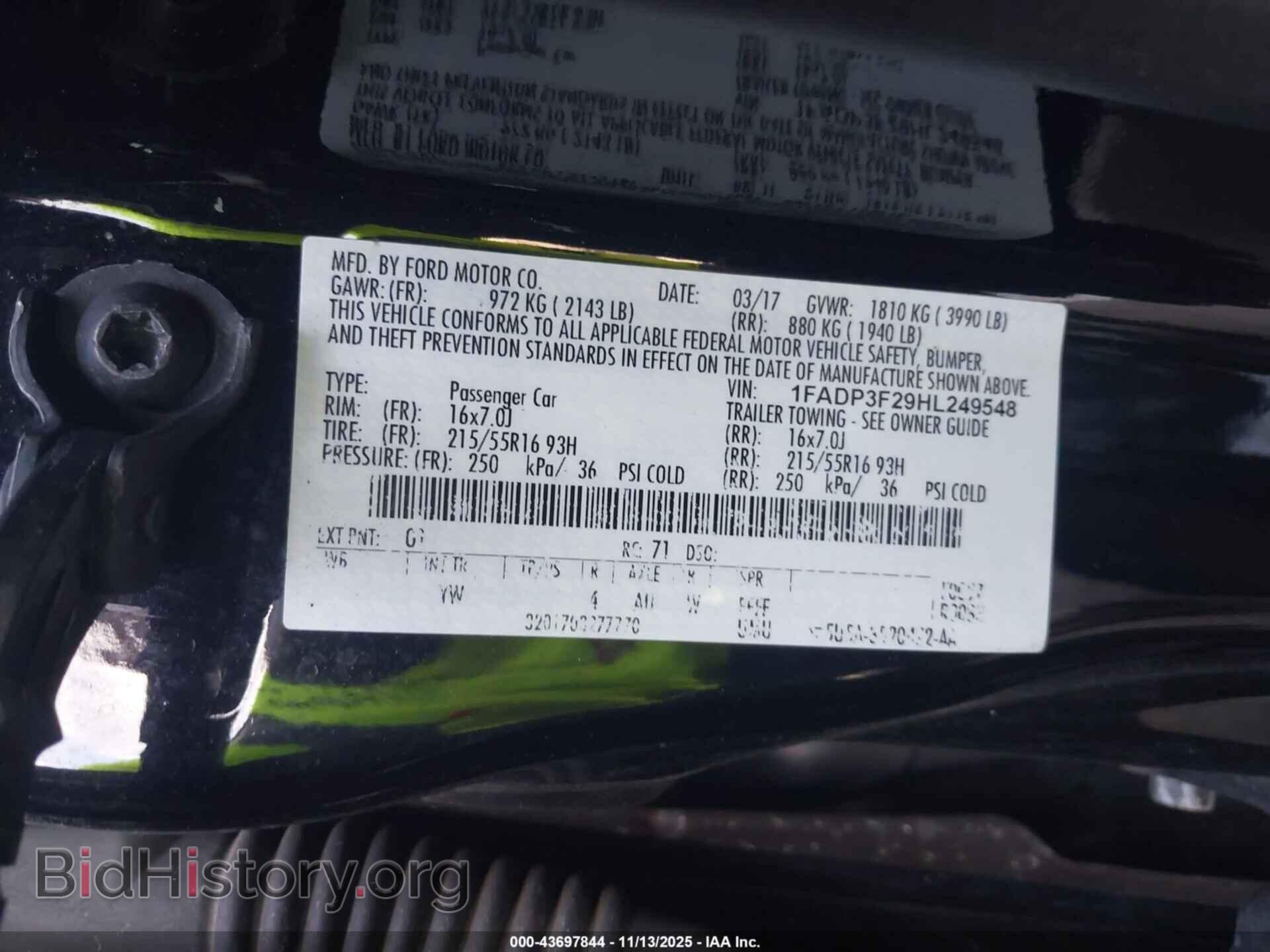 2017 FORD FOCUS - VIN: 1FADP3F29HL249548 - Фото 9