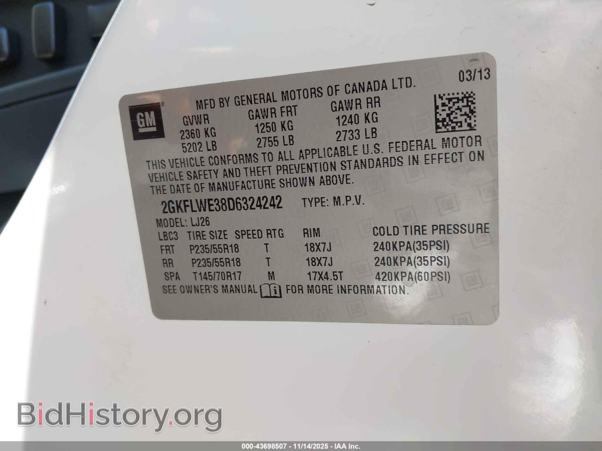 2013 GMC TERRAIN - VIN: 2GKFLWE38D6324242 - Фото 9