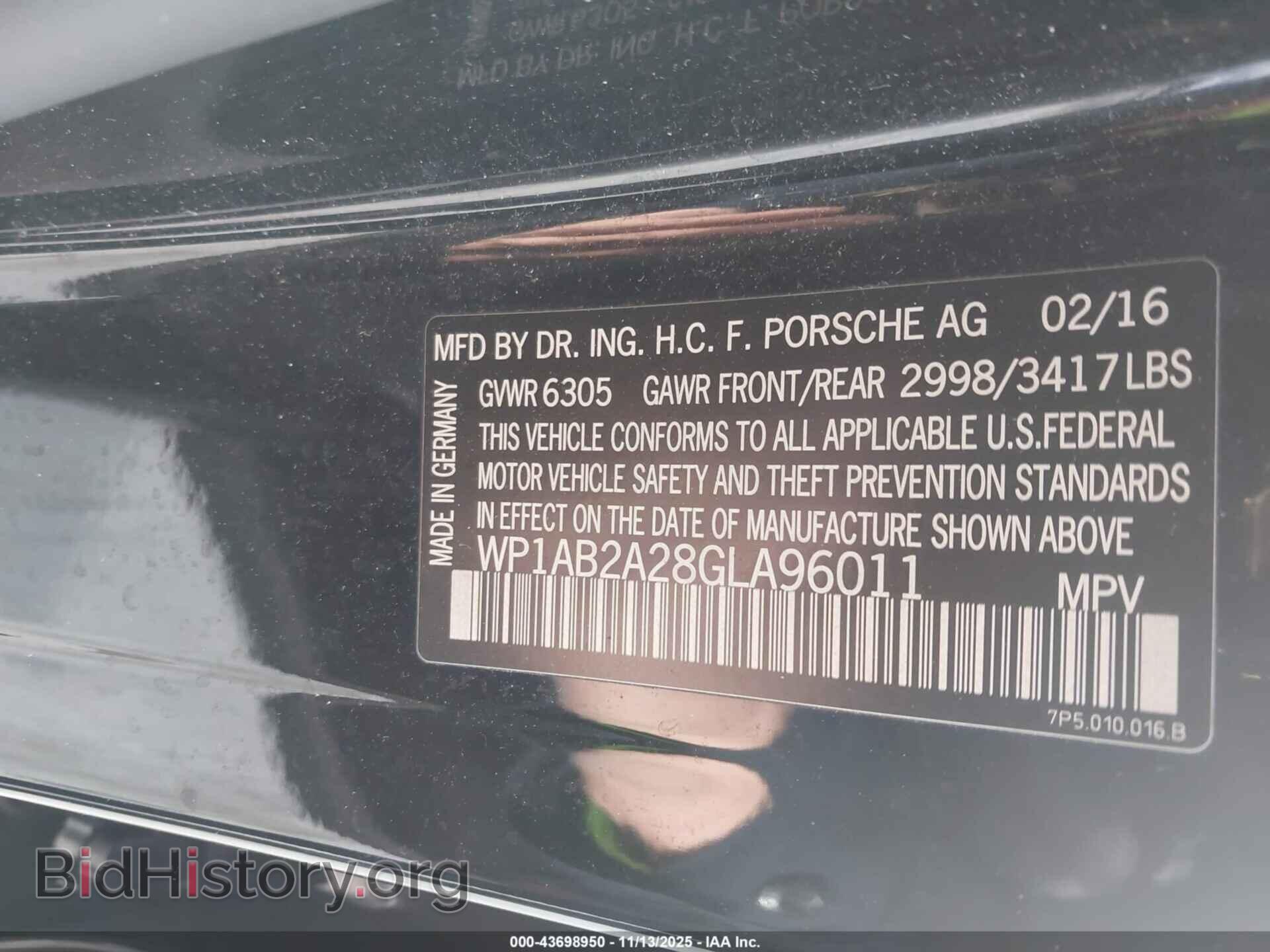 2016 PORSCHE CAYENNE - VIN: WP1AB2A28GLA96011 - Фото 9