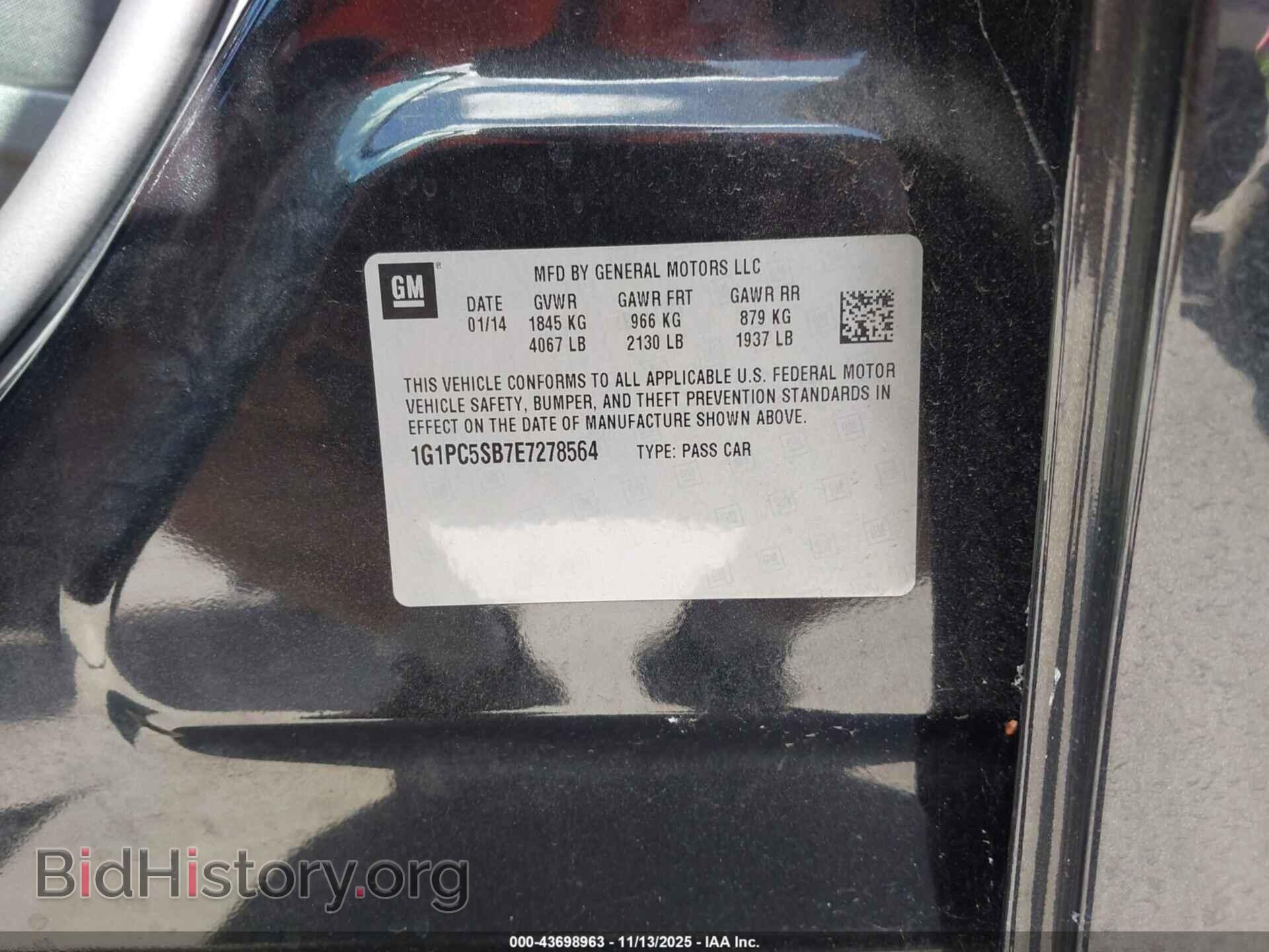 2014 CHEVROLET CRUZE - VIN: 1G1PC5SB7E7278564 - Фото 9