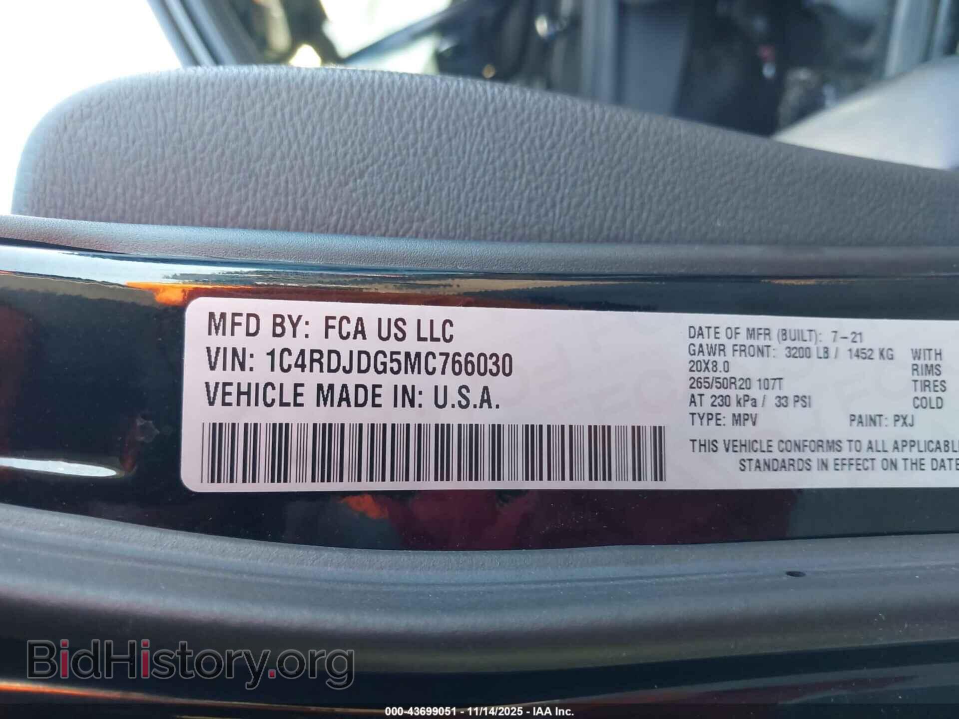 2021 DODGE DURANGO - VIN: 1C4RDJDG5MC766030 - Photo 9