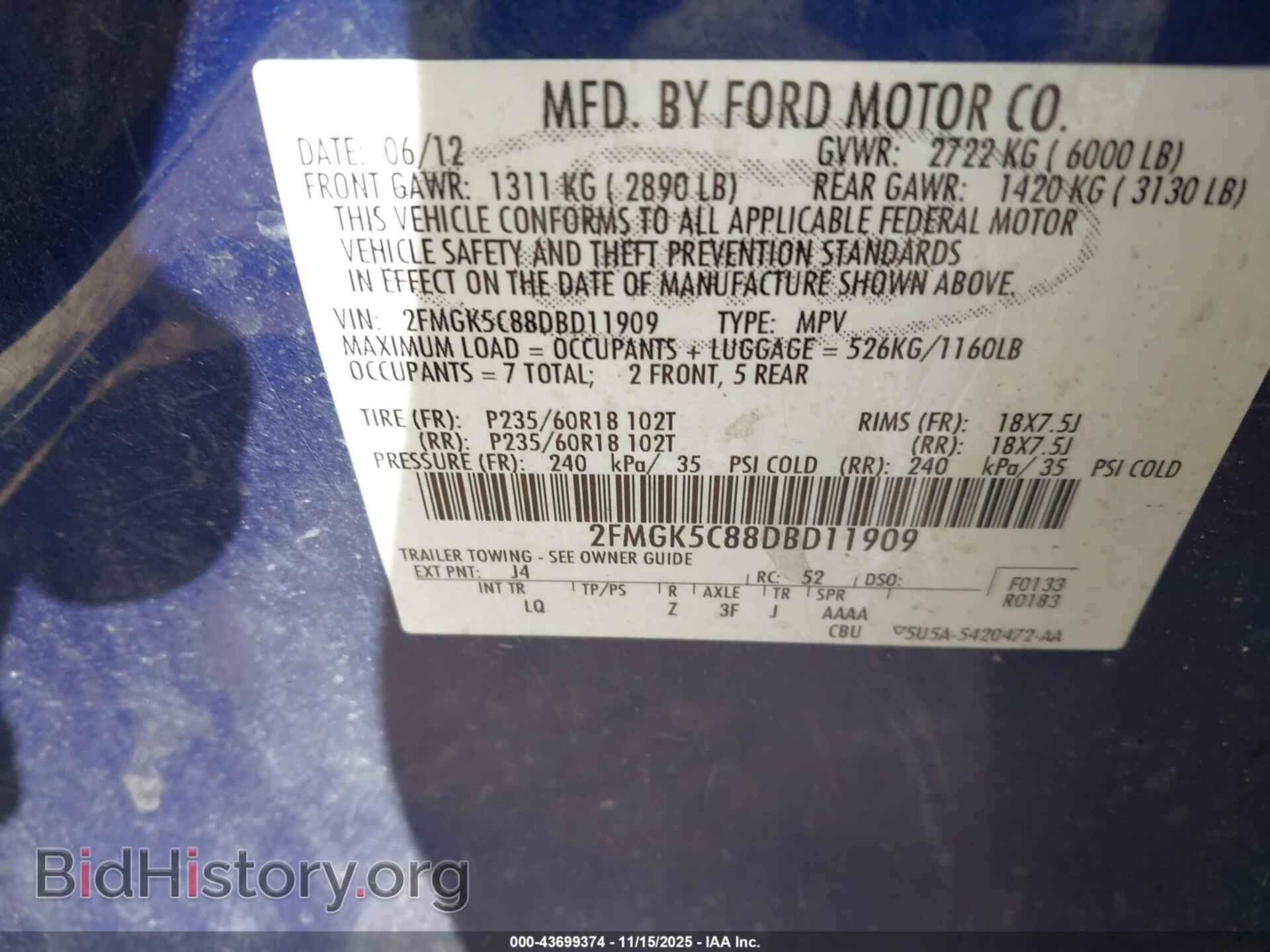 2013 FORD FLEX - VIN: 2FMGK5C88DBD11909 - Photo 9