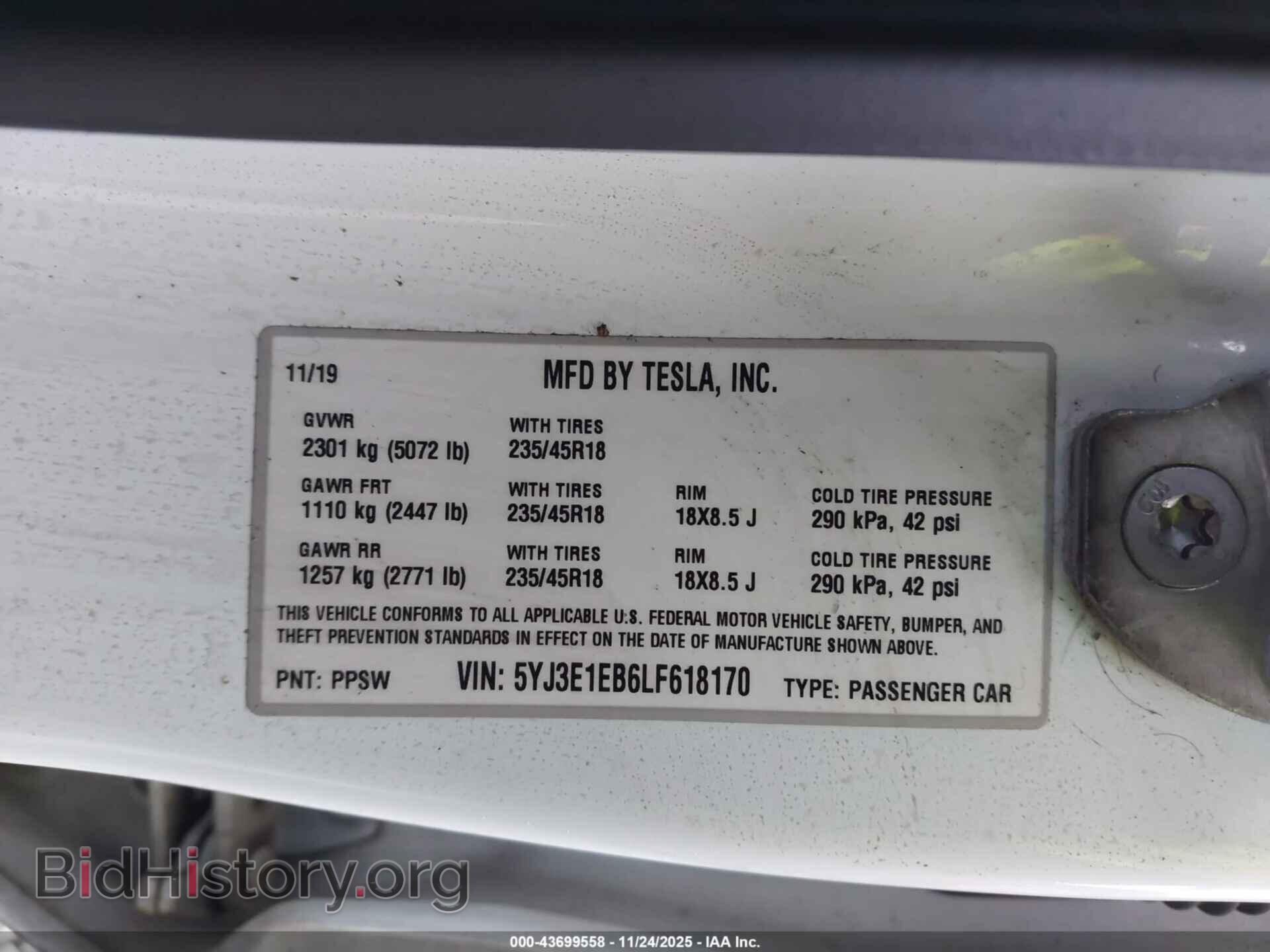 2020 TESLA MODEL 3 - VIN: 5YJ3E1EB6LF618170 - Фото 9