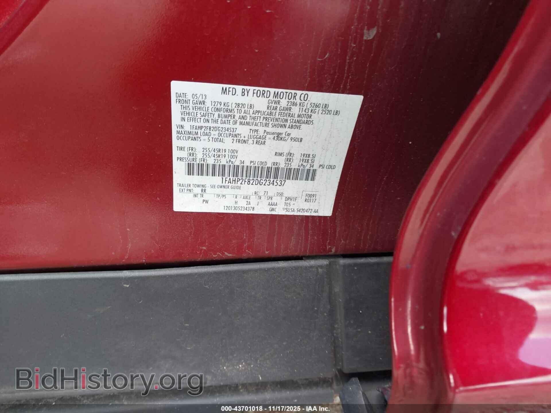 2013 FORD TAURUS - VIN: 1FAHP2F82DG234537 - Фото 9
