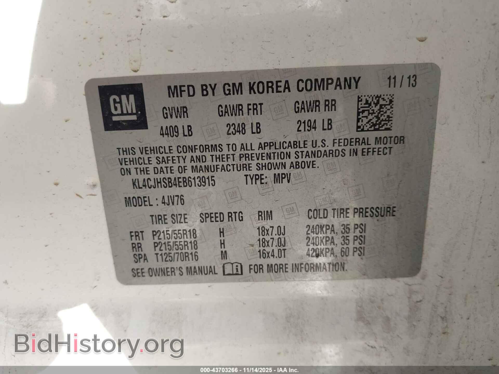 2014 BUICK ENCORE - VIN: KL4CJHSB4EB613915 - Photo 9