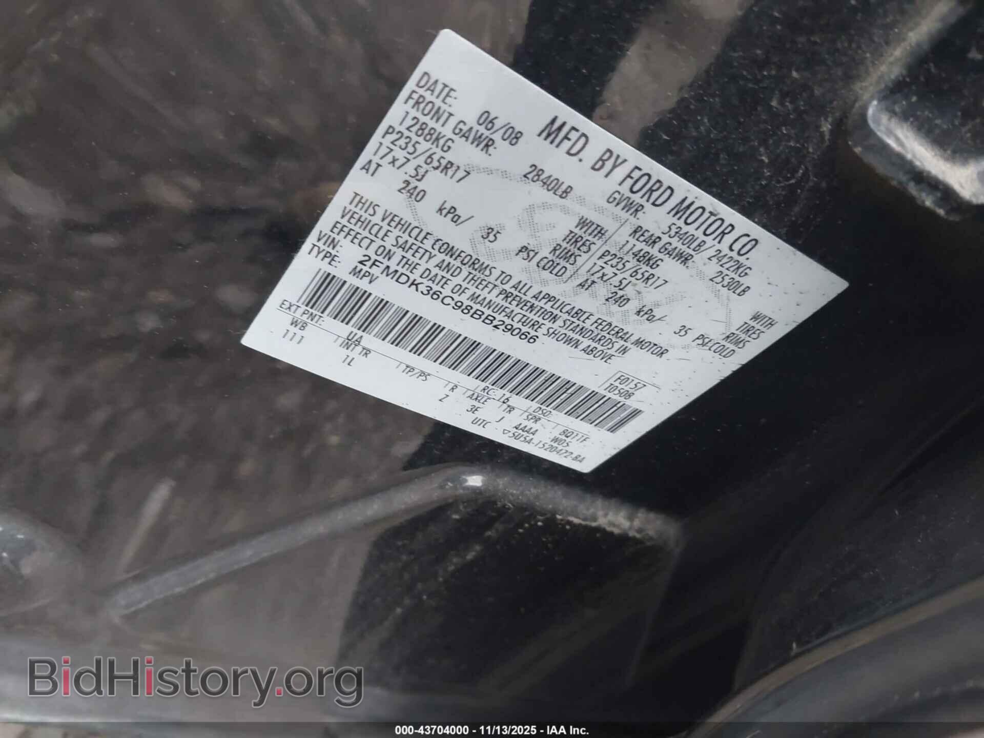2008 FORD EDGE - VIN: 2FMDK36C98BB29066 - Фото 9