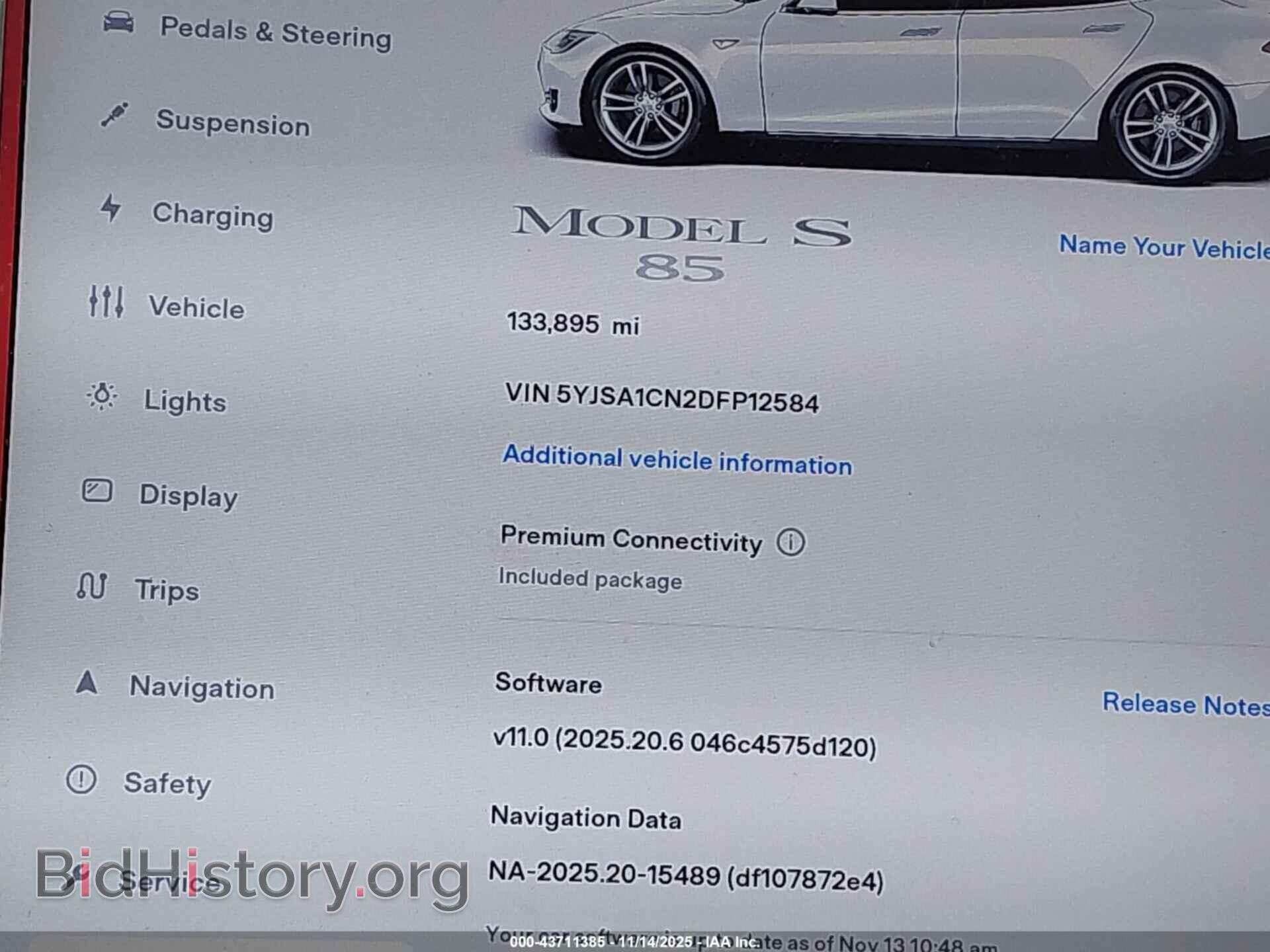 2013 TESLA MODEL S - VIN: 5YJSA1CN2DFP12584 - Photo 7