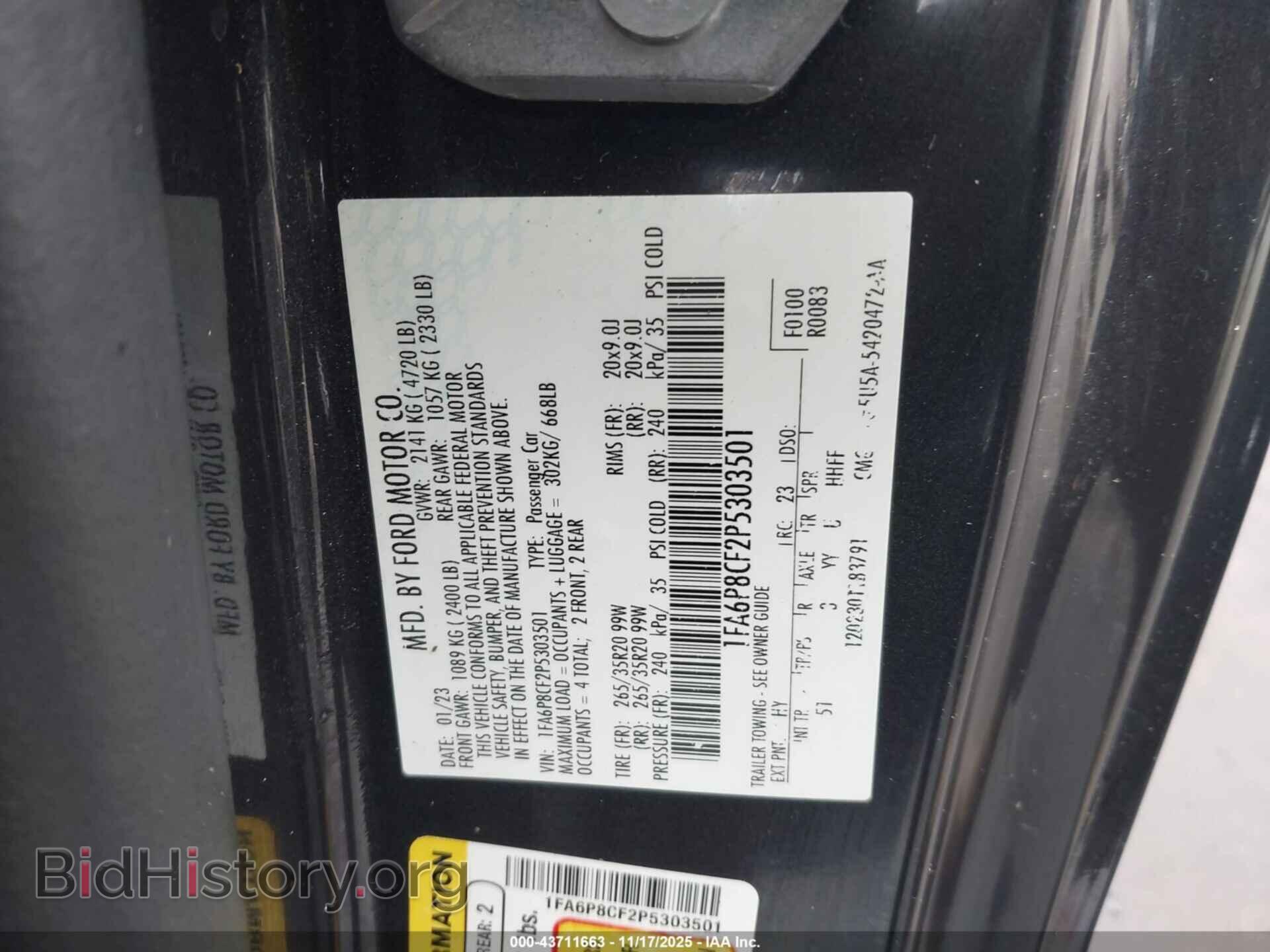 2023 FORD MUSTANG - VIN: 1FA6P8CF2P5303501 - Фото 9