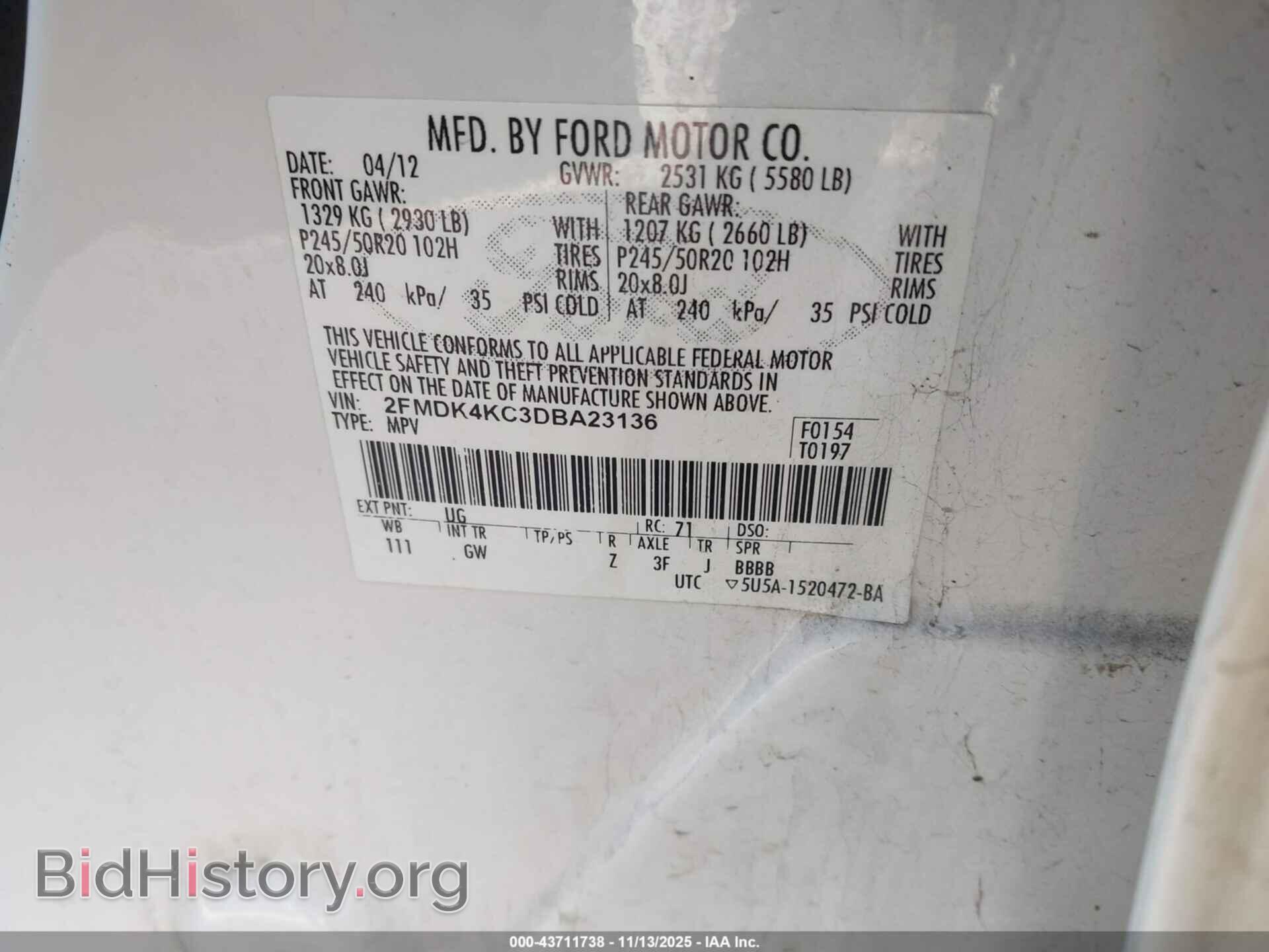 2013 FORD EDGE - VIN: 2FMDK4KC3DBA23136 - Photo 9