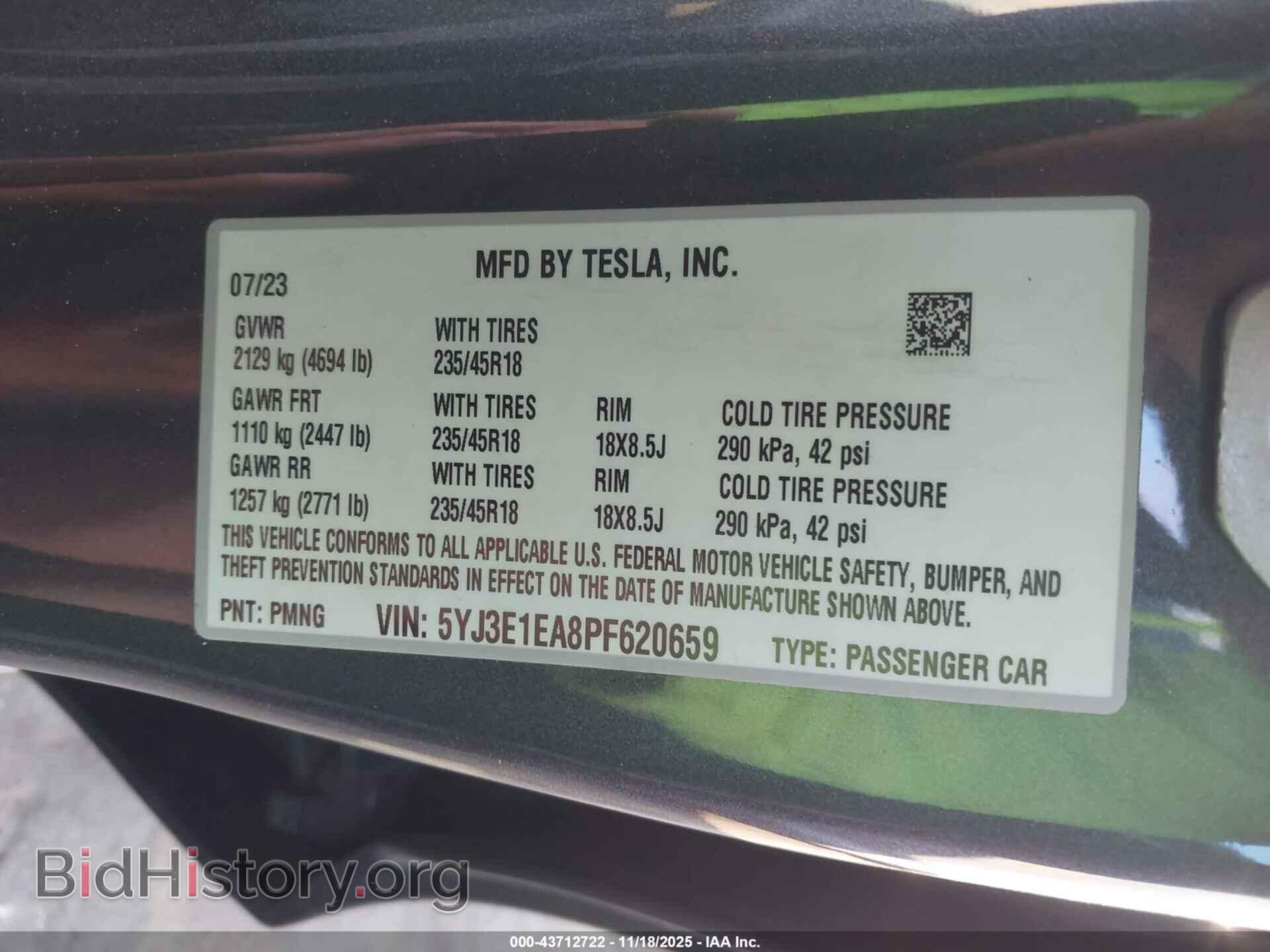 2023 TESLA MODEL 3 - VIN: 5YJ3E1EA8PF620659 - Фото 9