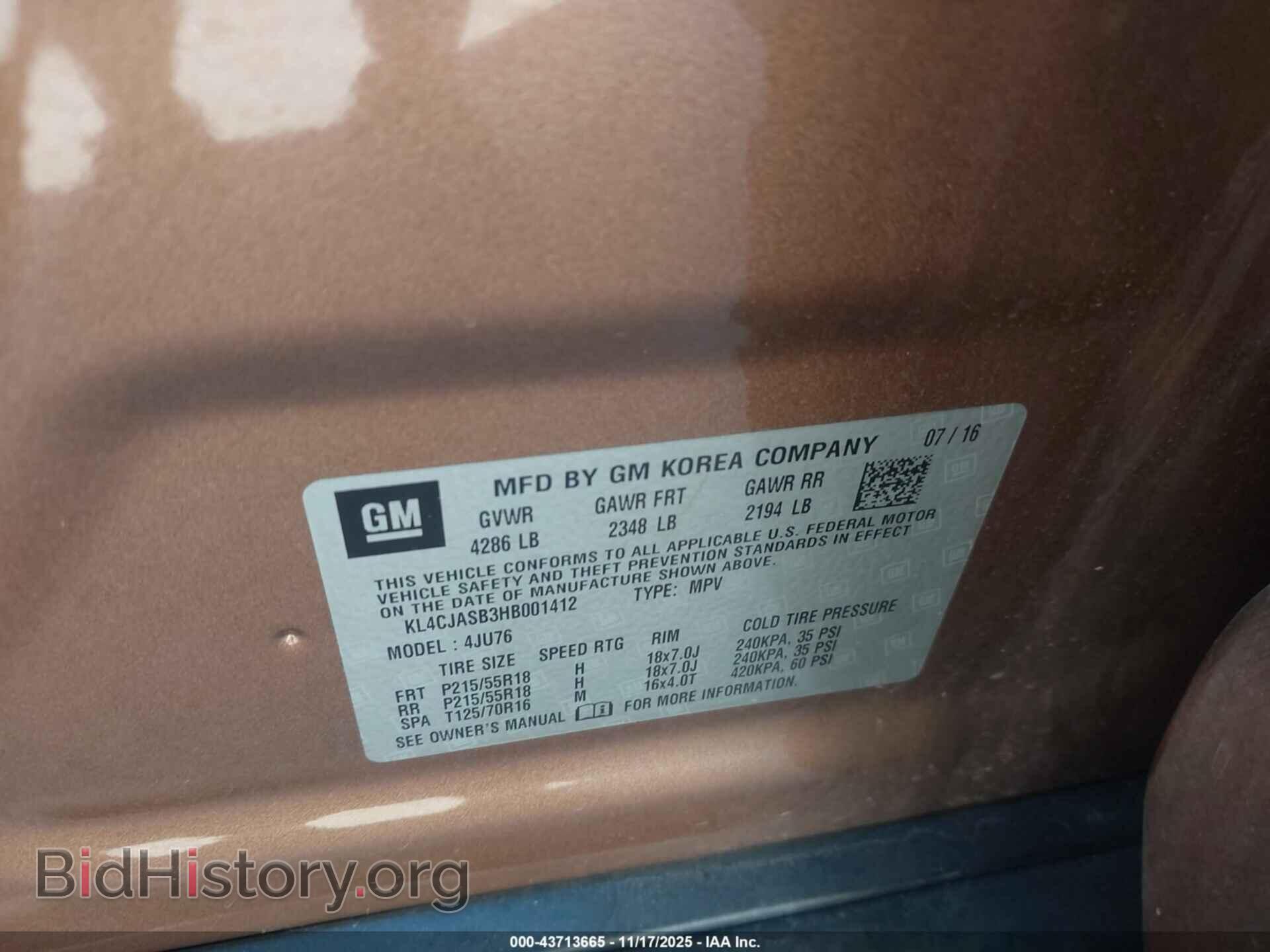 2017 BUICK ENCORE - VIN: KL4CJASB3HB001412 - Фото 9