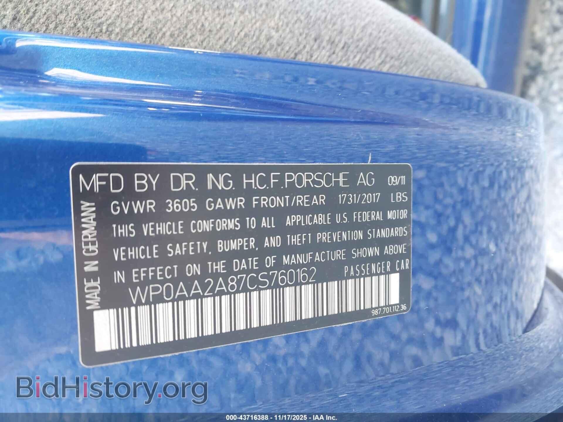 2012 PORSCHE CAYMAN - VIN: WP0AA2A87CS760162 - Фото 9