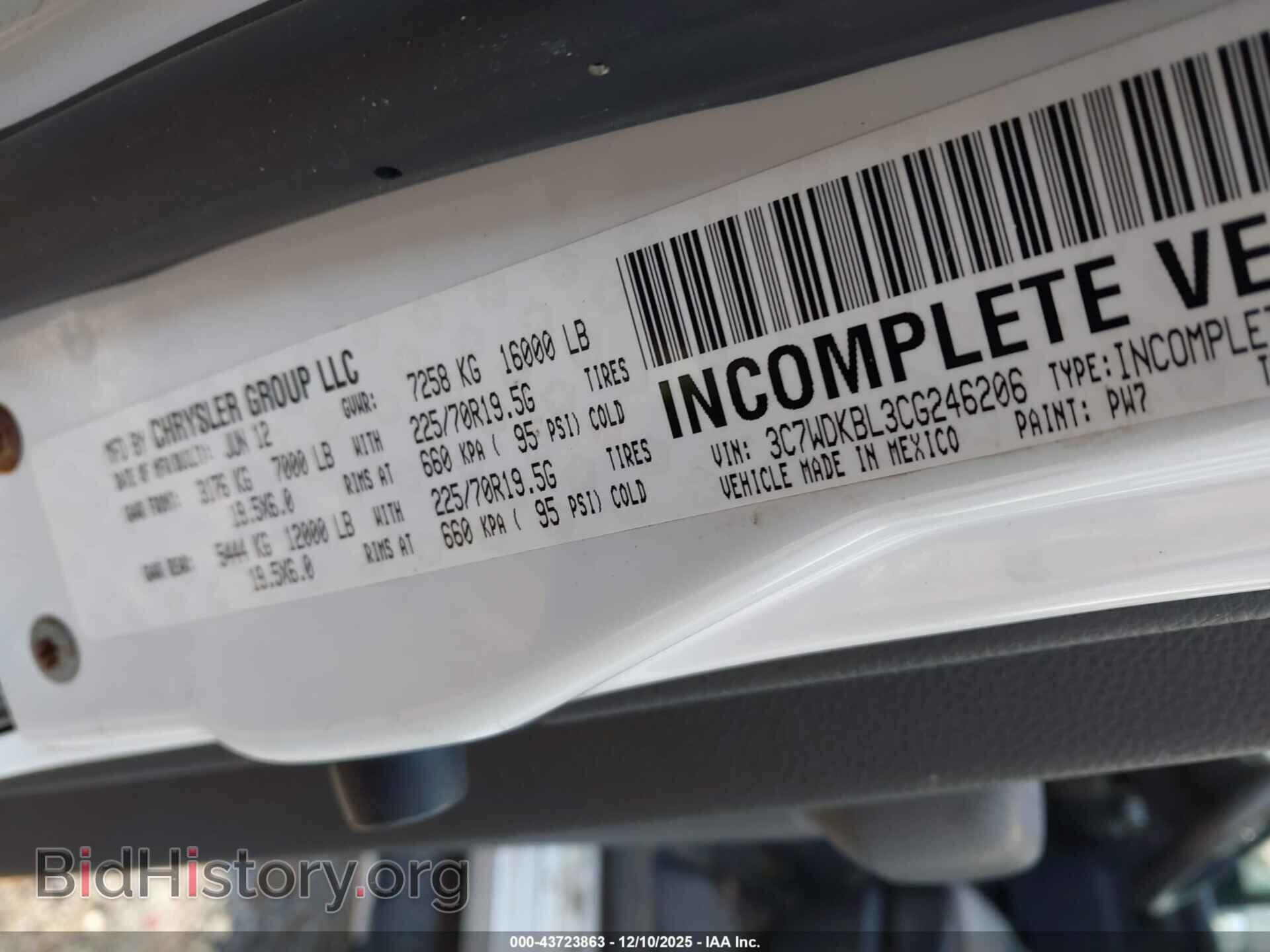 2012 RAM 4500 CHASSIS - VIN: 3C7WDKBL3CG246206 - Фото 9